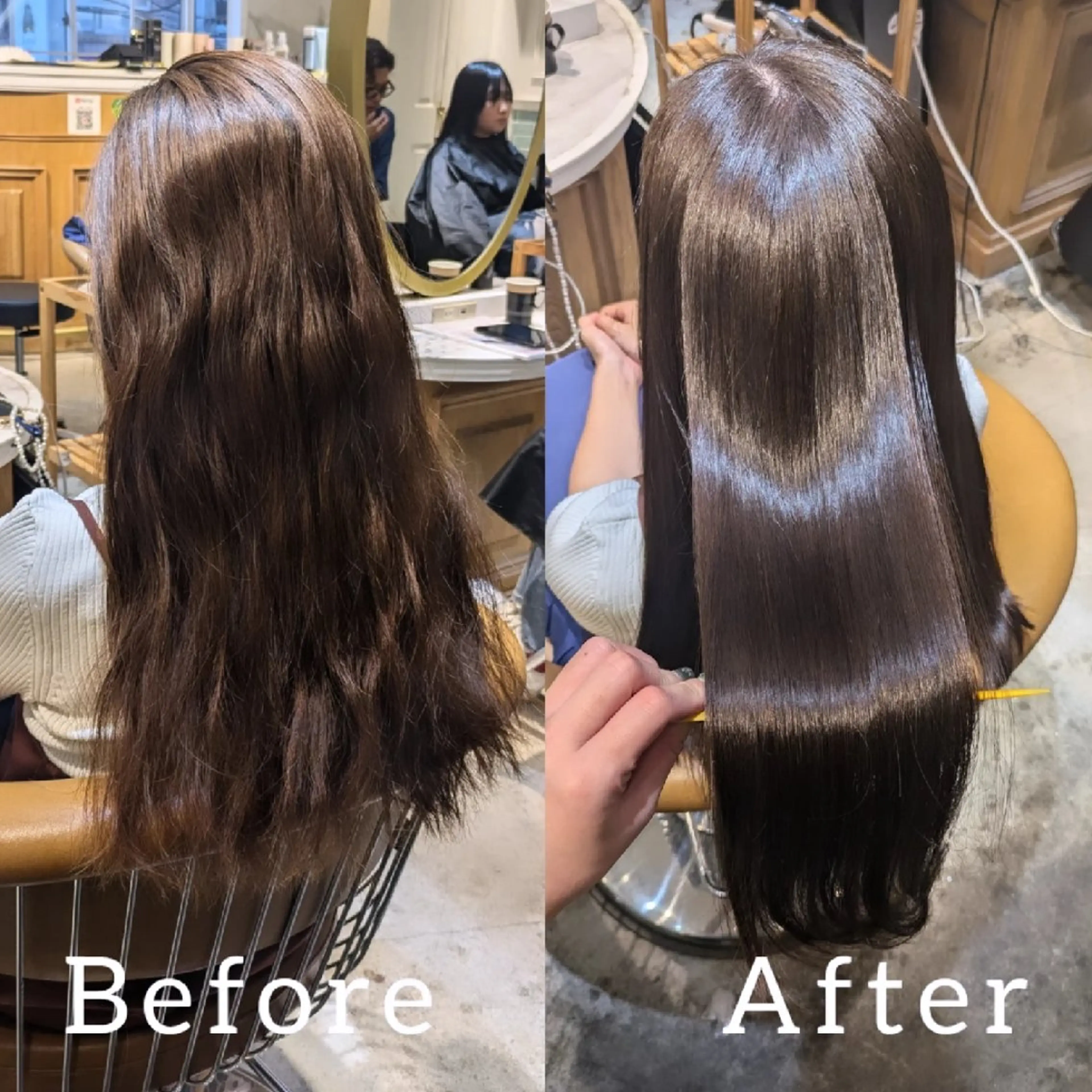 ロング カット ヘアカラー 縮毛矯正 トリートメント 縮毛矯正/レイヤー 💎やまもとちひろのヘアスタイル