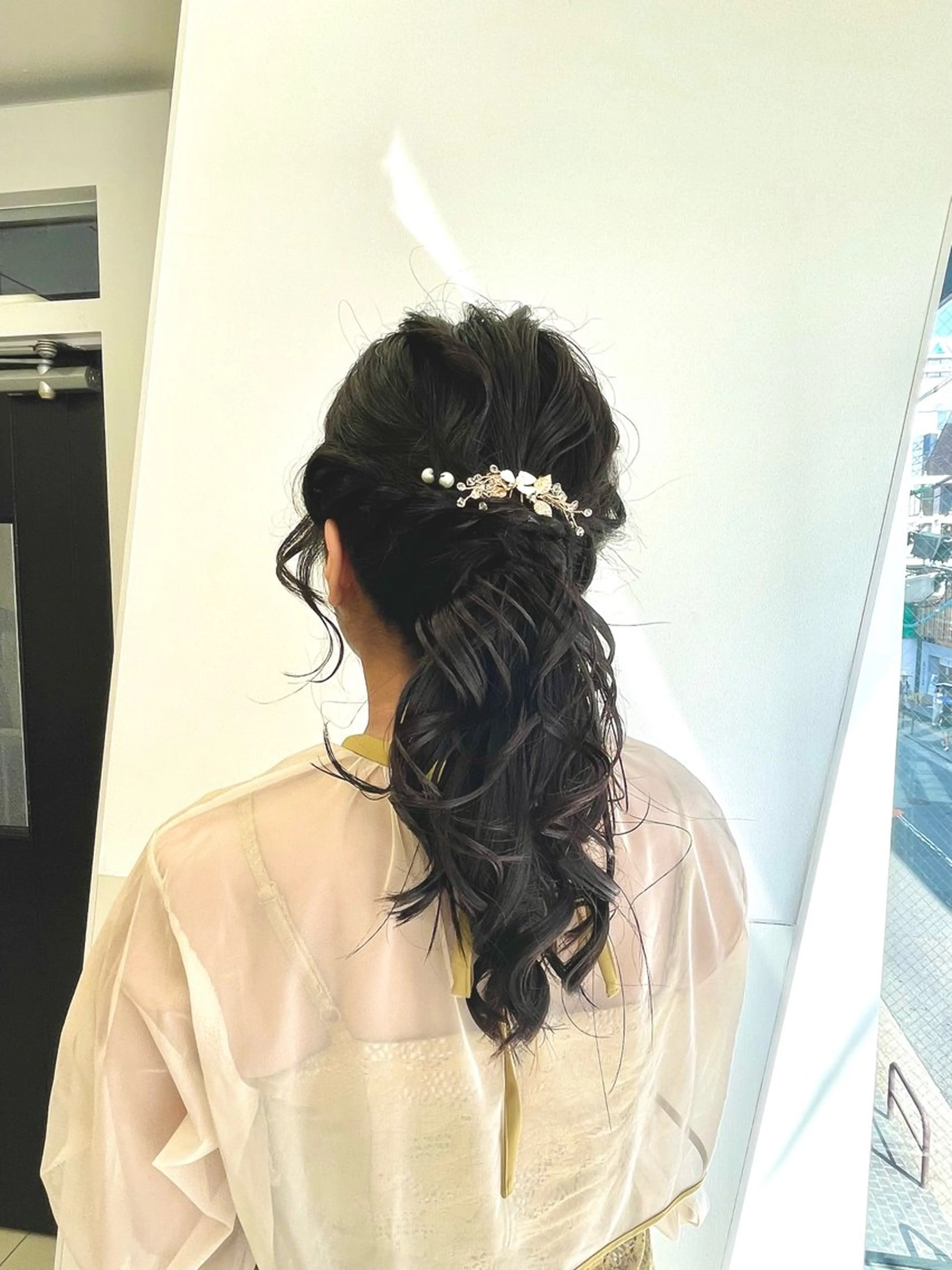 セミロング ヘアセット 鎌倉/アレンジ/暗髪 /髪質改善/ ユキミのヘアスタイル