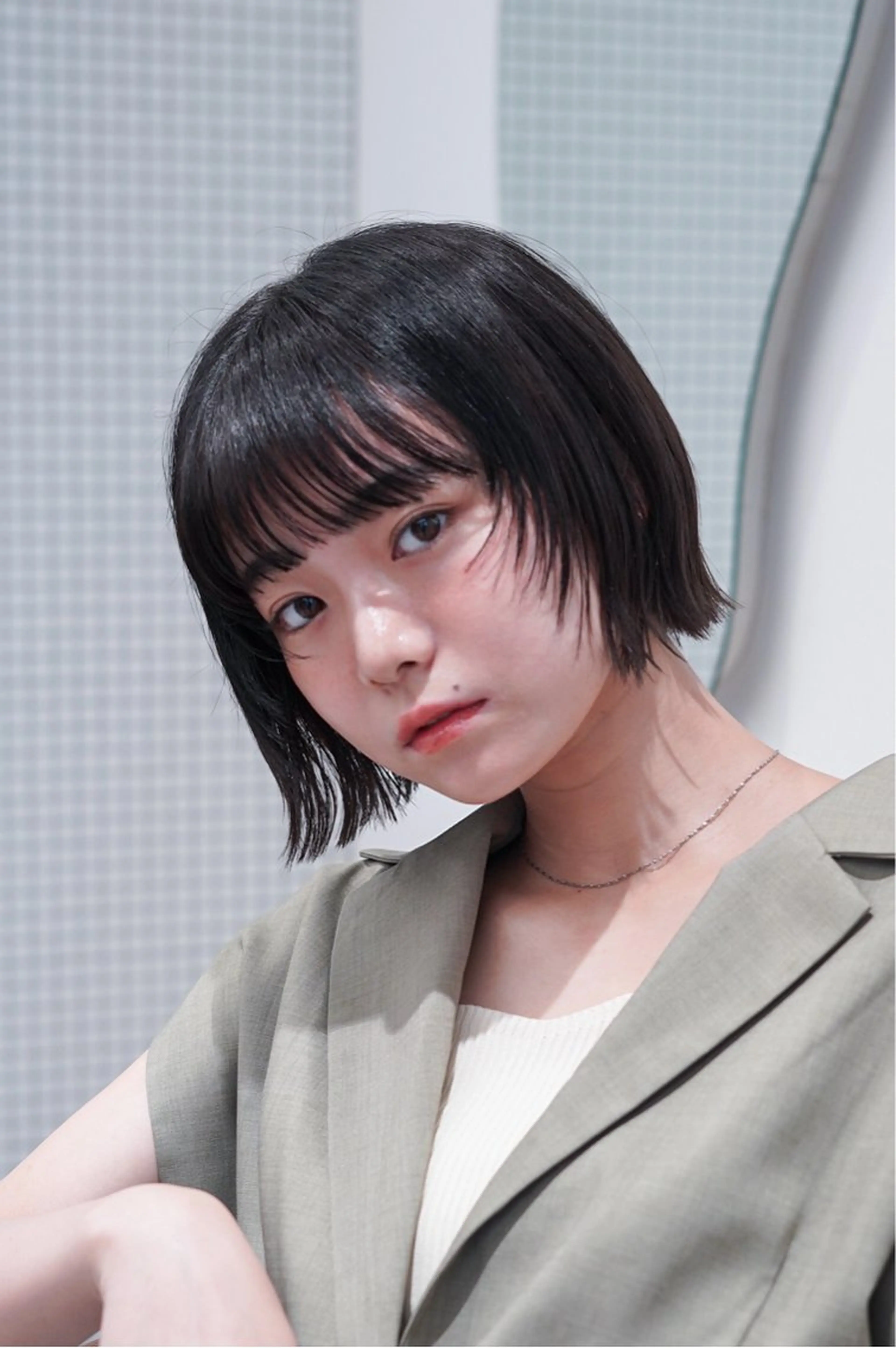 ショート ボブレイヤー ボブ レイヤーカット パーマモデル募集中 Unami 太田英寿のヘアスタイル