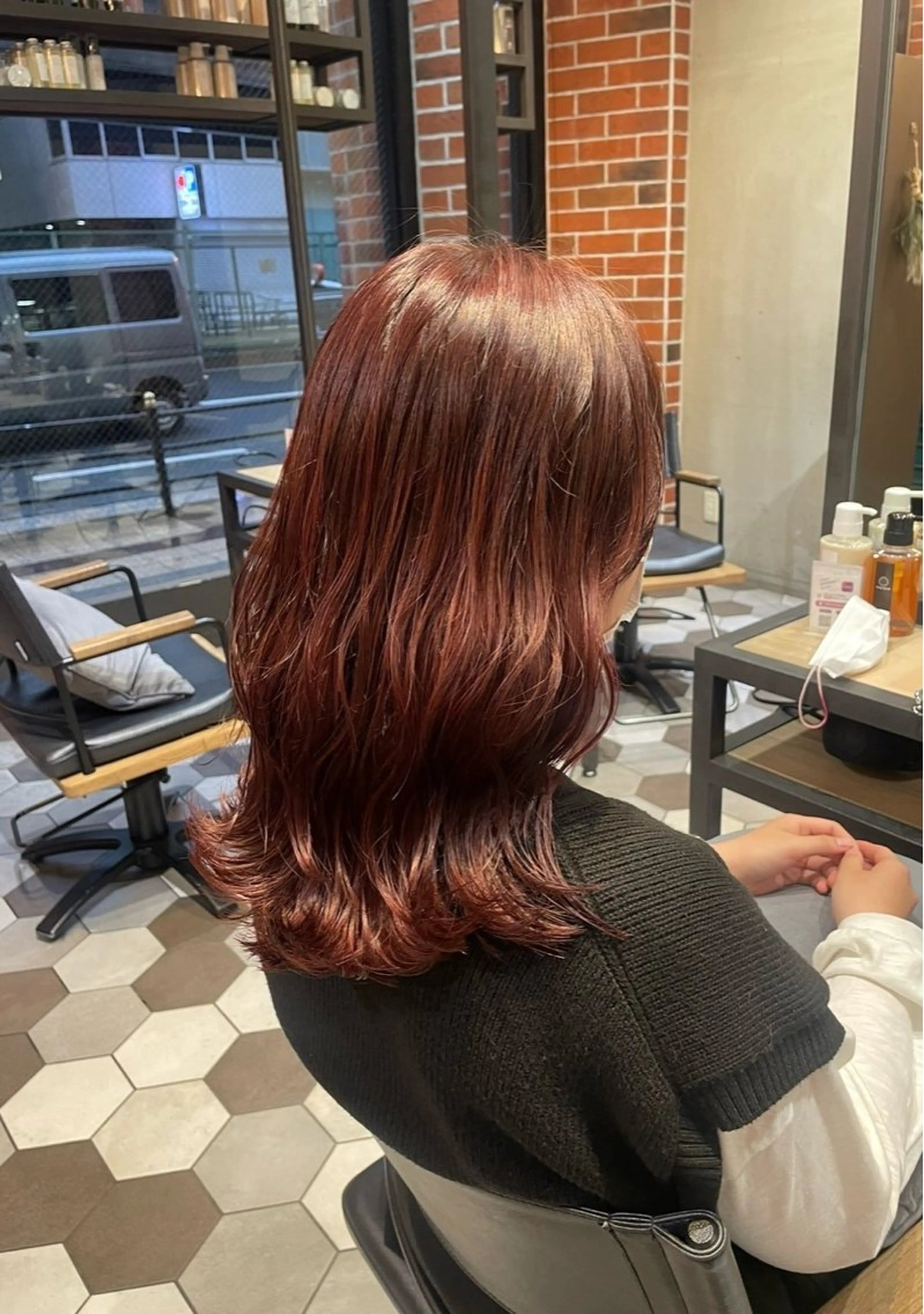 セミロング カット ヘアカラー トリートメント レイヤーカット/髪質 改善/鷲尾 駿のヘアスタイル