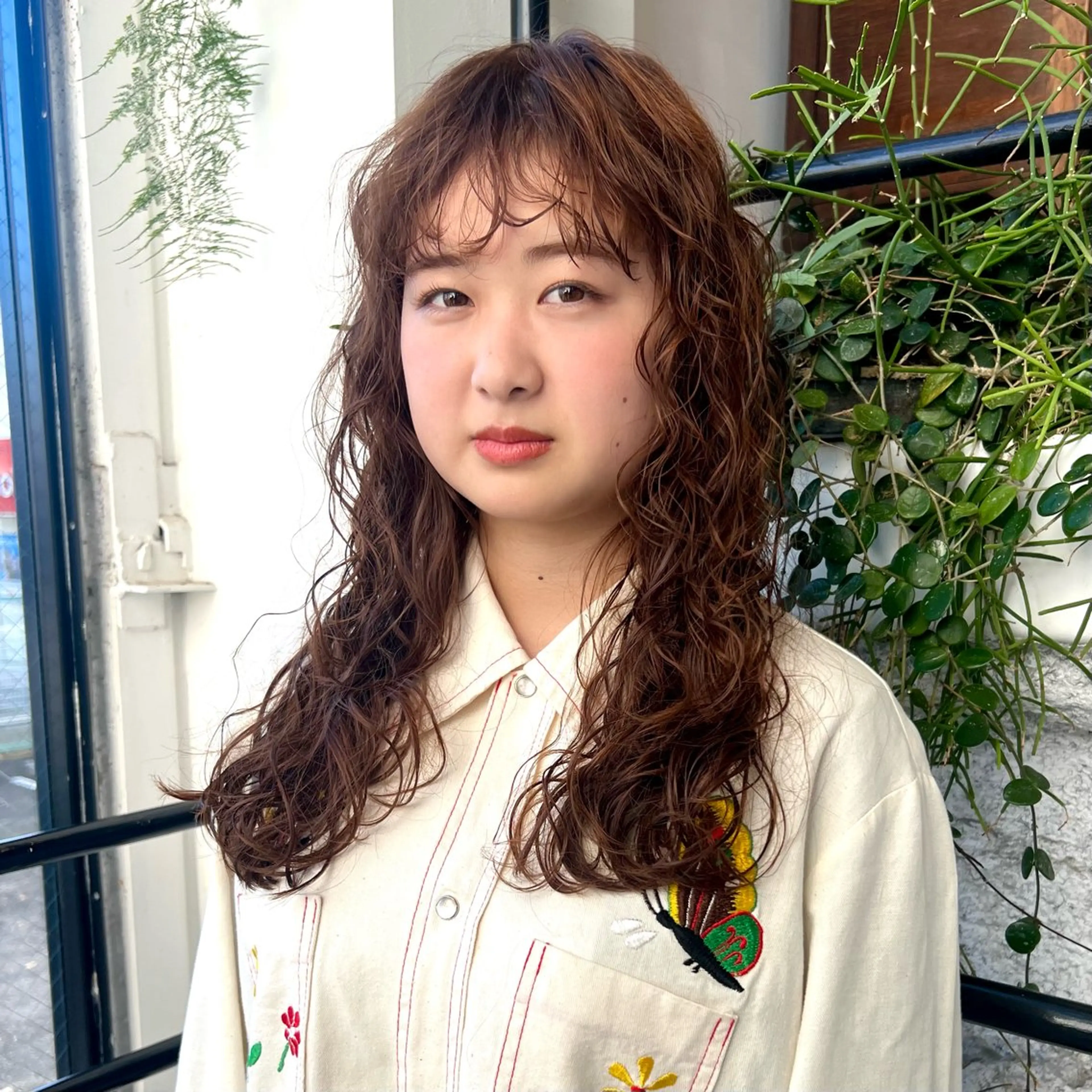 ロング カラー パーマ カット パーマ トリートメント 金城 愛海のヘアスタイル