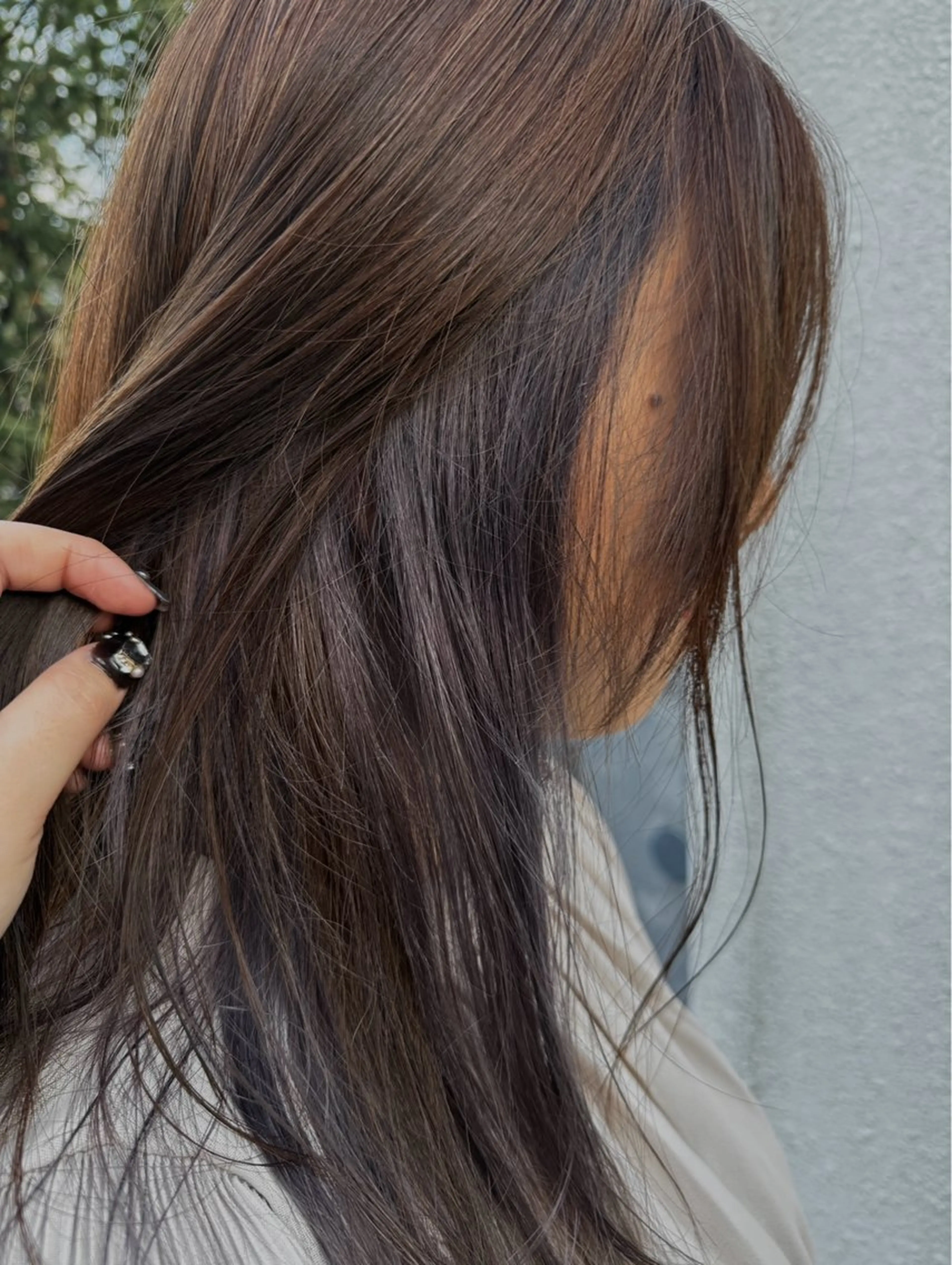 セミロング カラー ヘアカラー 大立 七夏のヘアスタイル