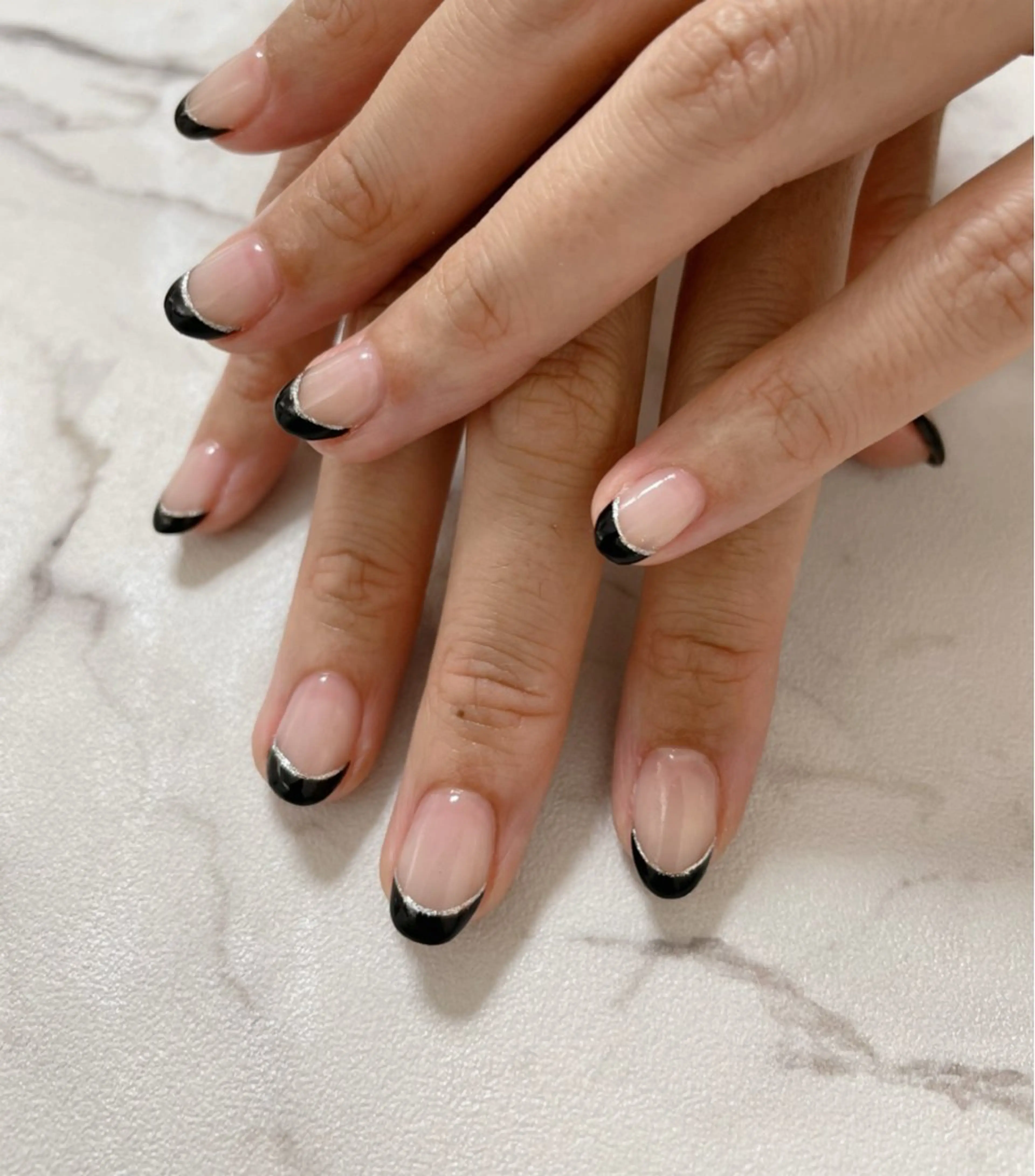 フレンチラメラインネイルオフ有り(ドライケア込み)の写真