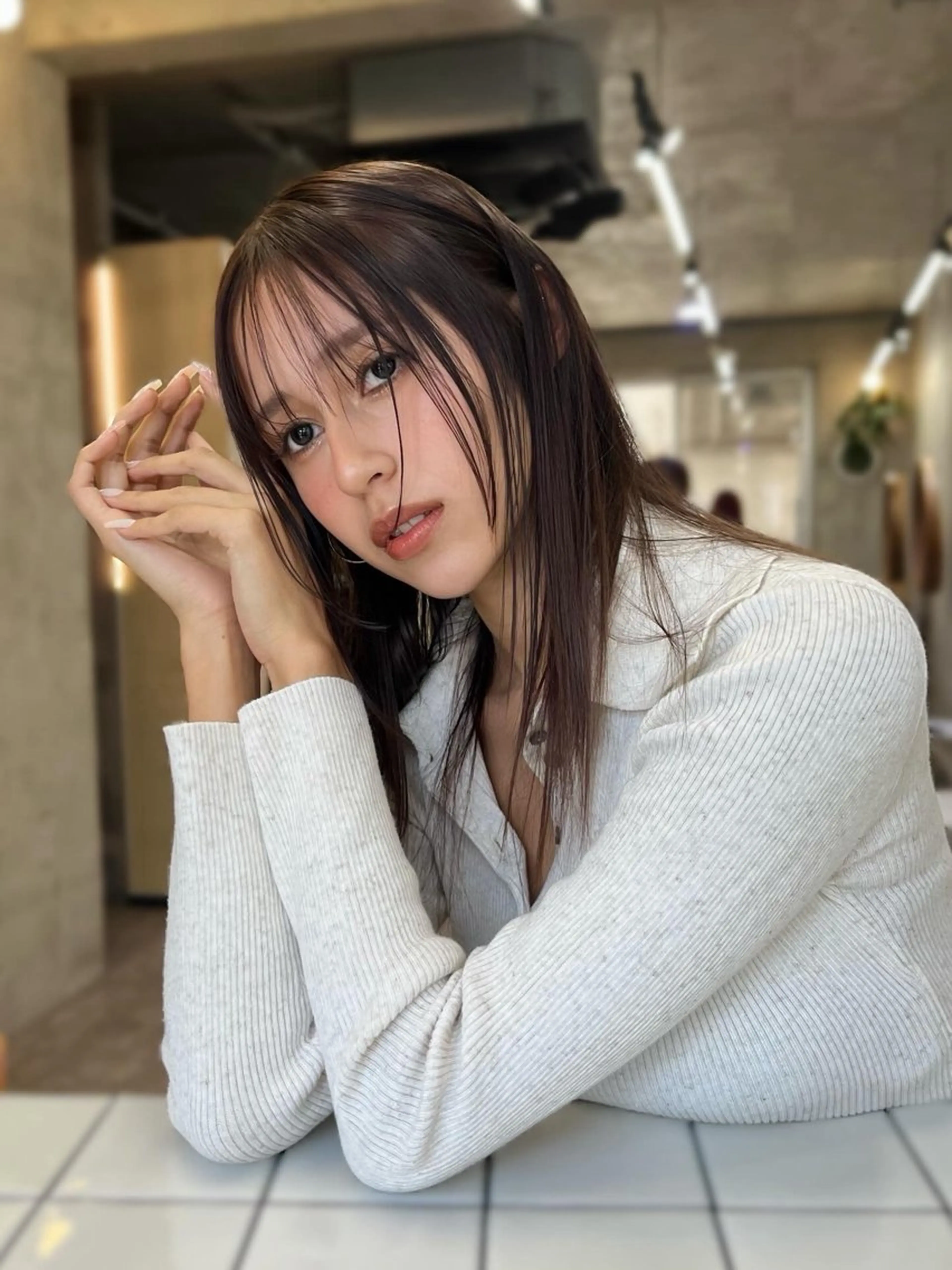 セミロング カラー 顔周りカット カット ヘアカラー SALT WATER所属・🤎𝐌𝐚𝐨⌇ お悩み解決美容師🤎のヘアスタイル