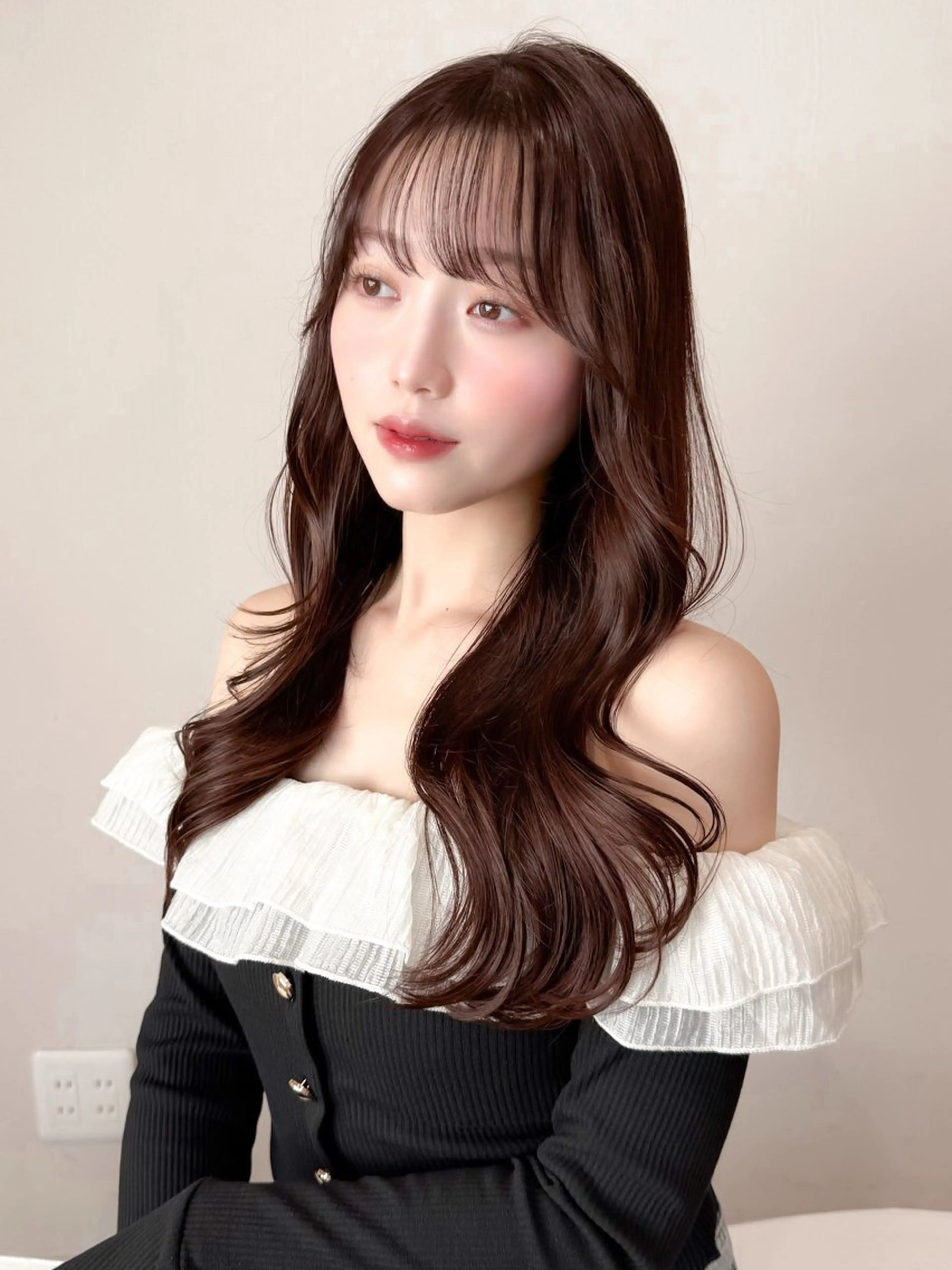 ミディアム カラー ミディアム/顔周り/ ベージュ🌼mayuのヘアスタイル