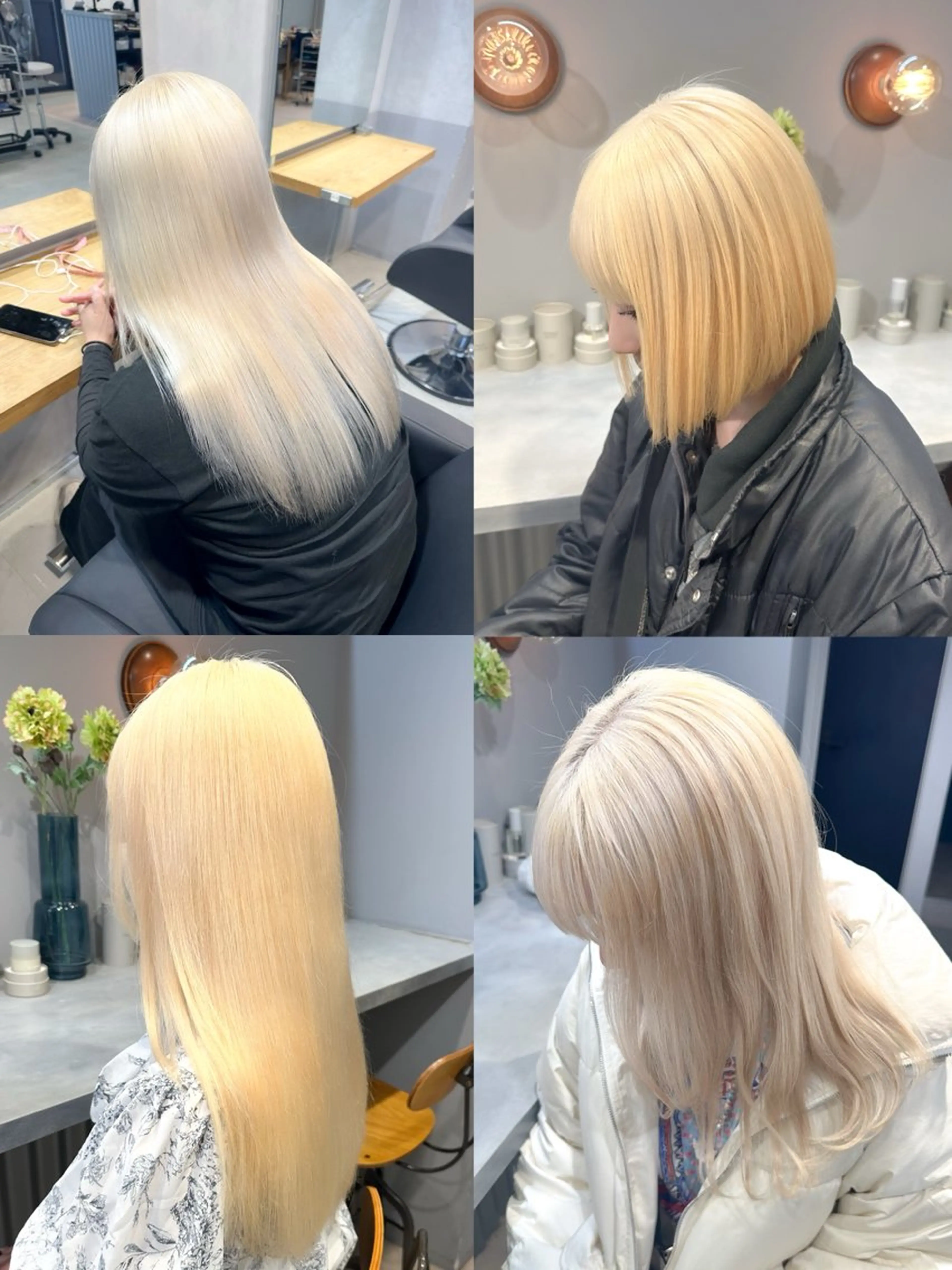 セミロング カラー ヘアカラー トリートメント 💖ハイライト/ハイ トーン💖MIKIのヘアスタイル