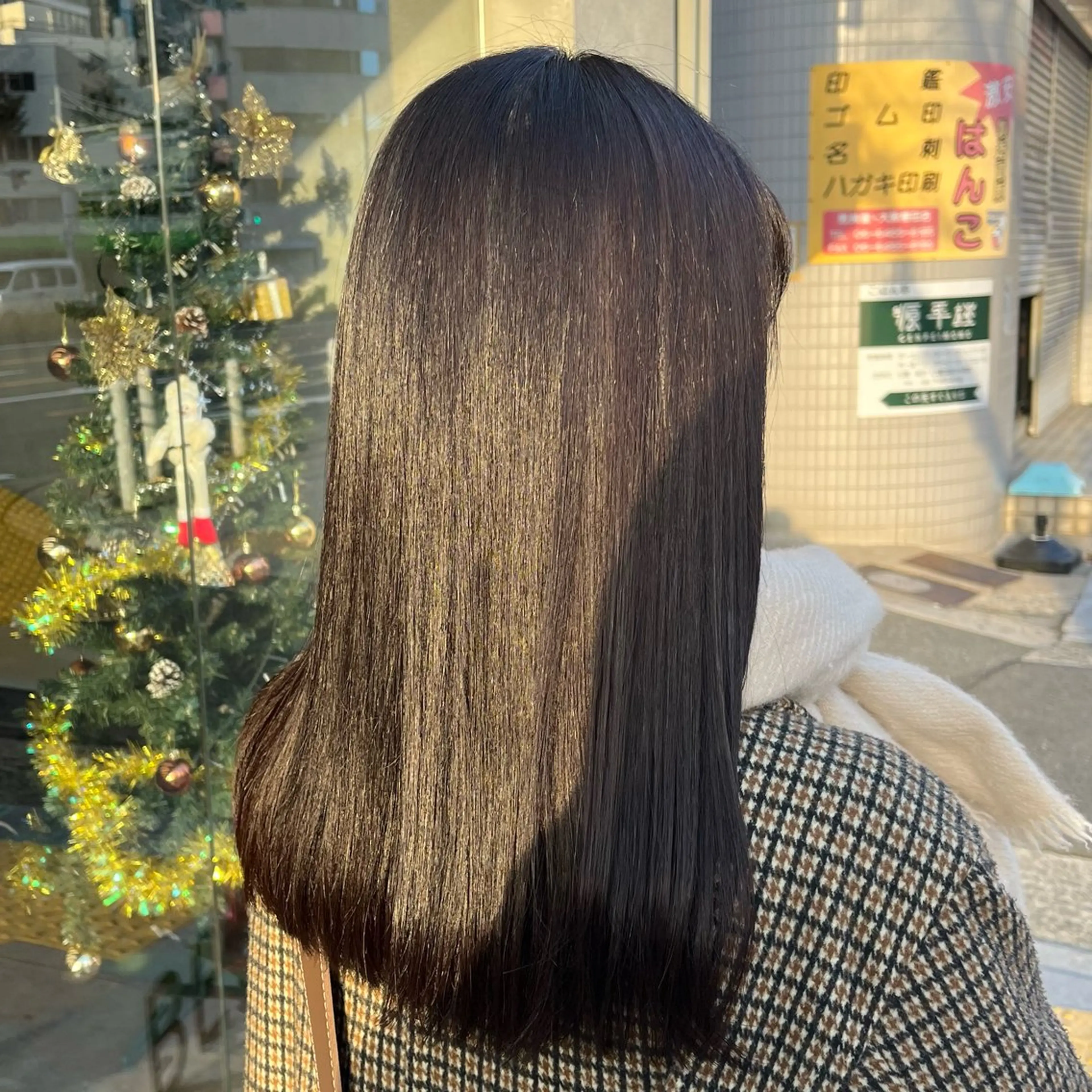 セミロング カラー 酸性ストレート 縮毛矯正 BELO OSAKA マオのヘアスタイル