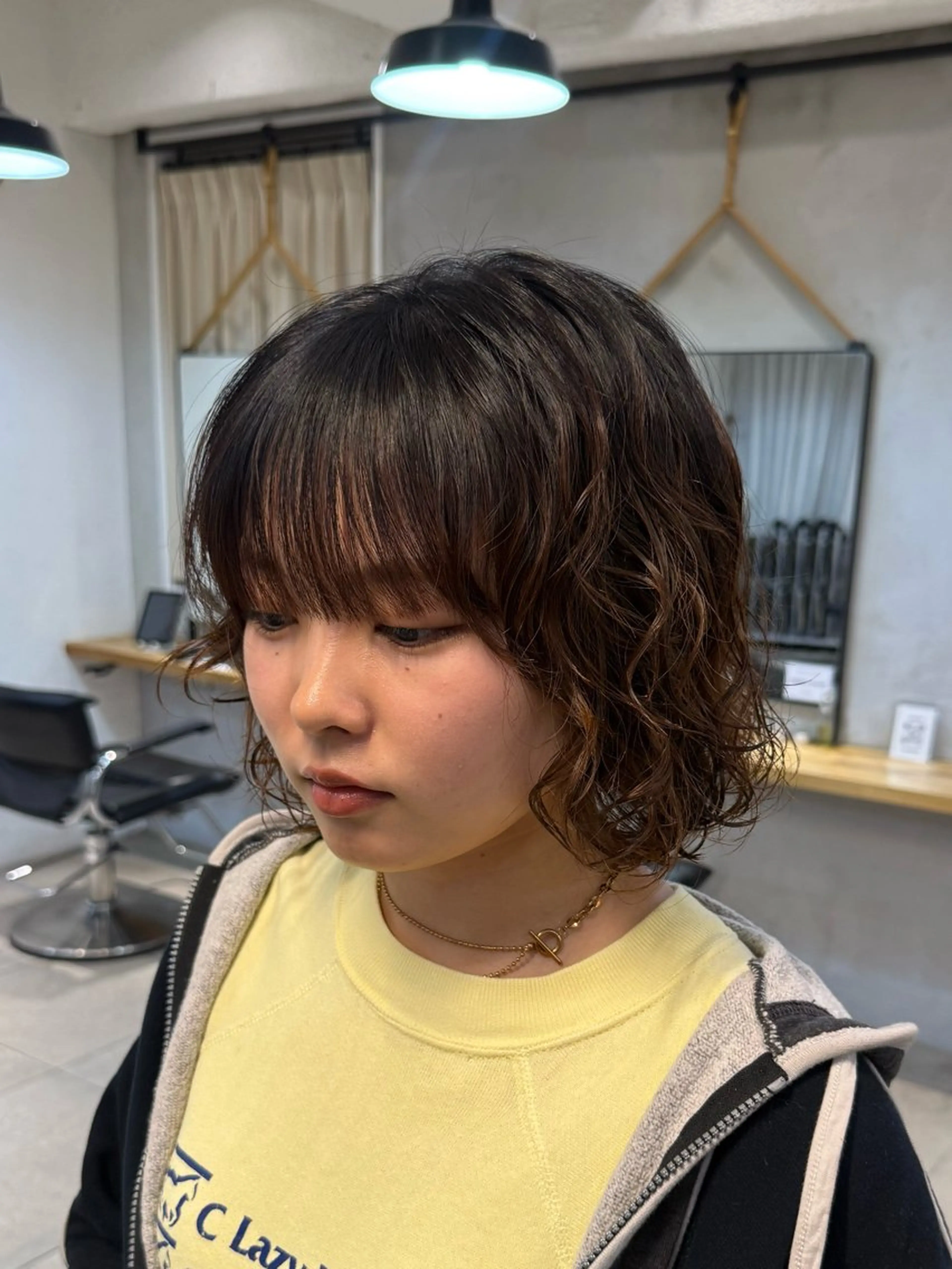 ショート パーマ カット ヘアカラー Lomalia もえか/ボブパーマのヘアスタイル