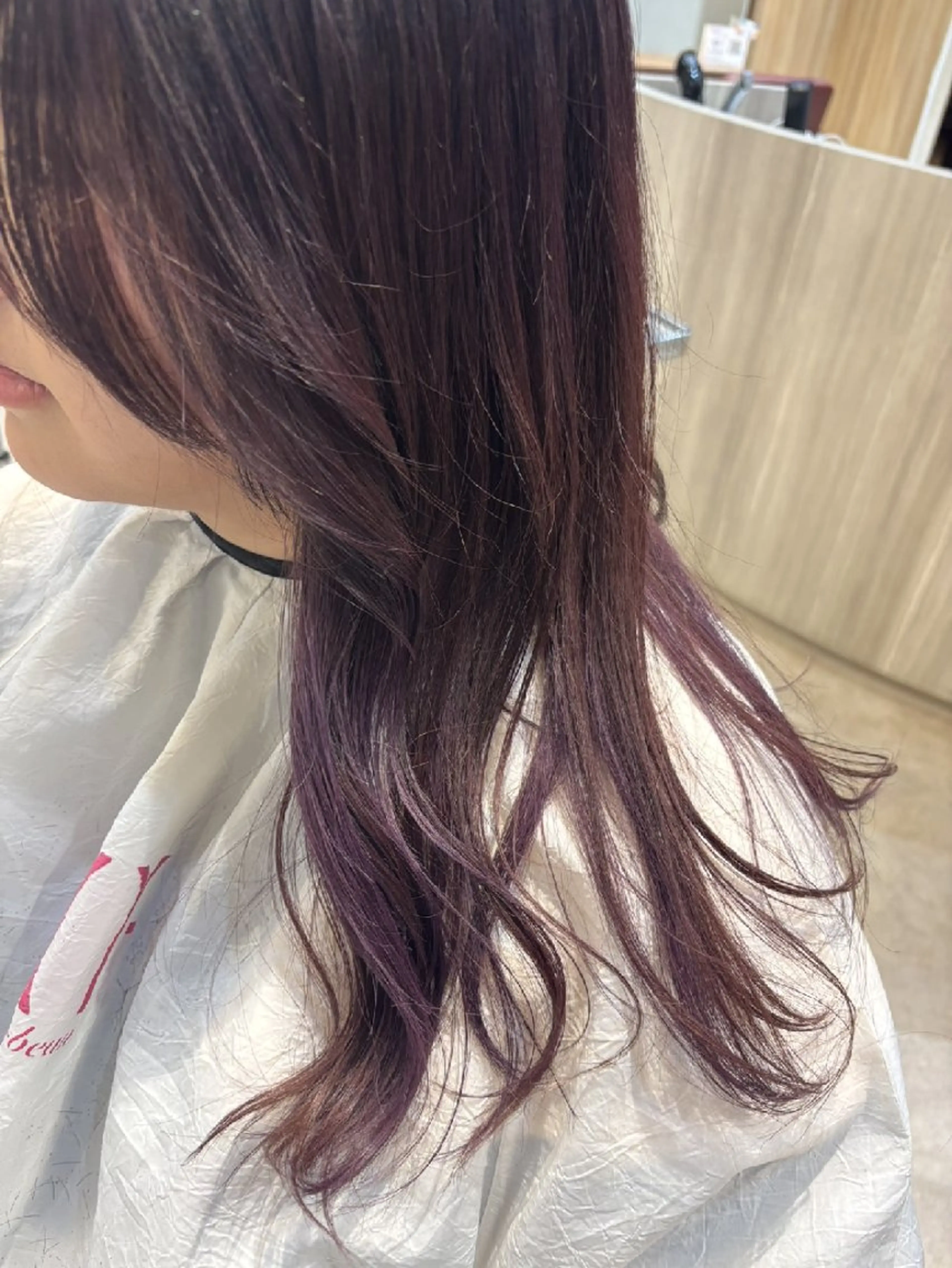 ロング カラー 透明感カラー バイオレットカラー ヘアカラー チハル🌙 カラー🌙ヘアセットのヘアスタイル