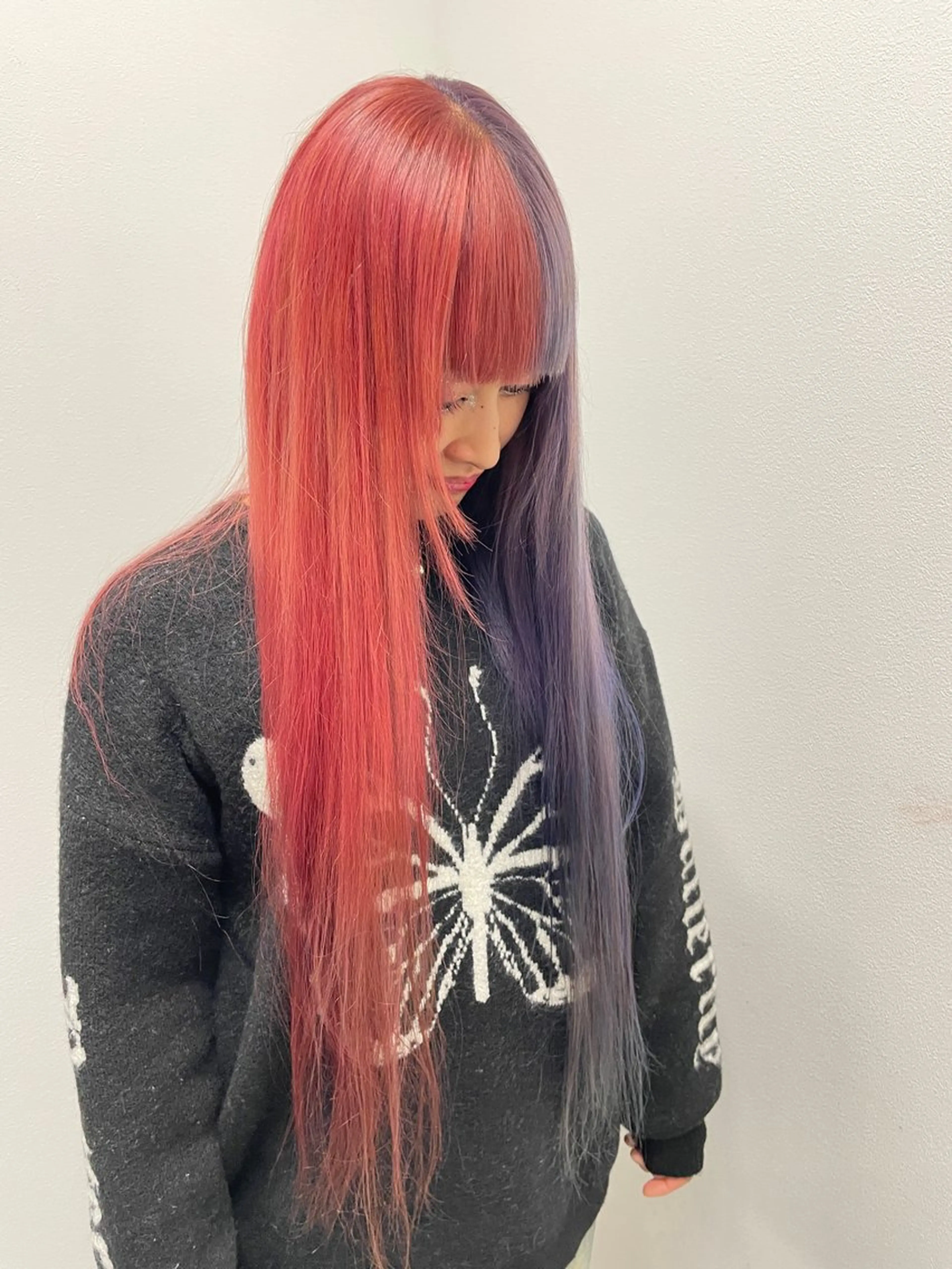 ロング カラー ブルーカラー ピンクカラー シルバー ヘアカラー トリートメント 末石 智のヘアスタイル