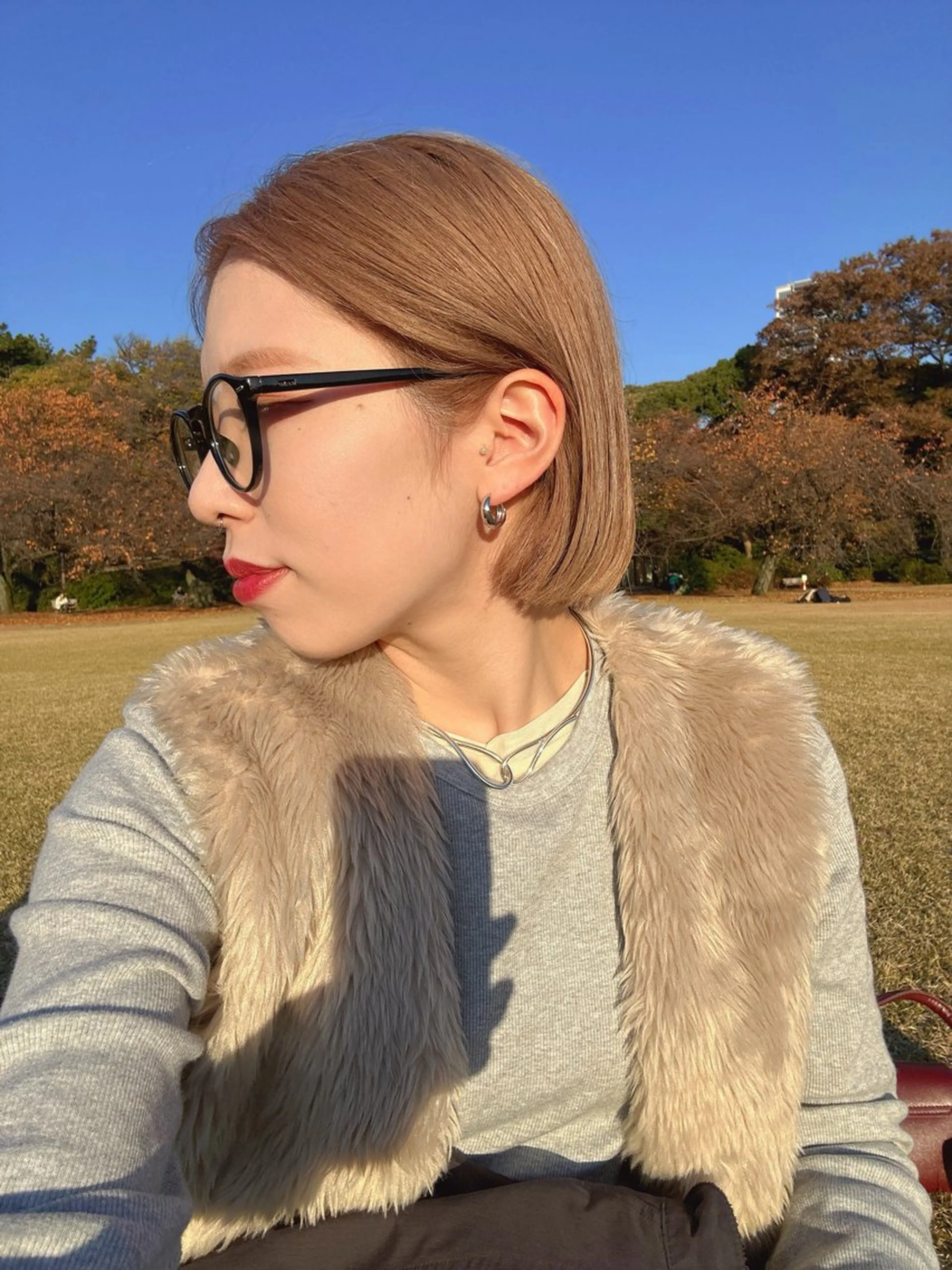 ショート カラー ベージュカラー ブリーチ ピンクカラー ヘアカラー 葉月/ボブ/ 透明感カラー／中目黒のヘアスタイル