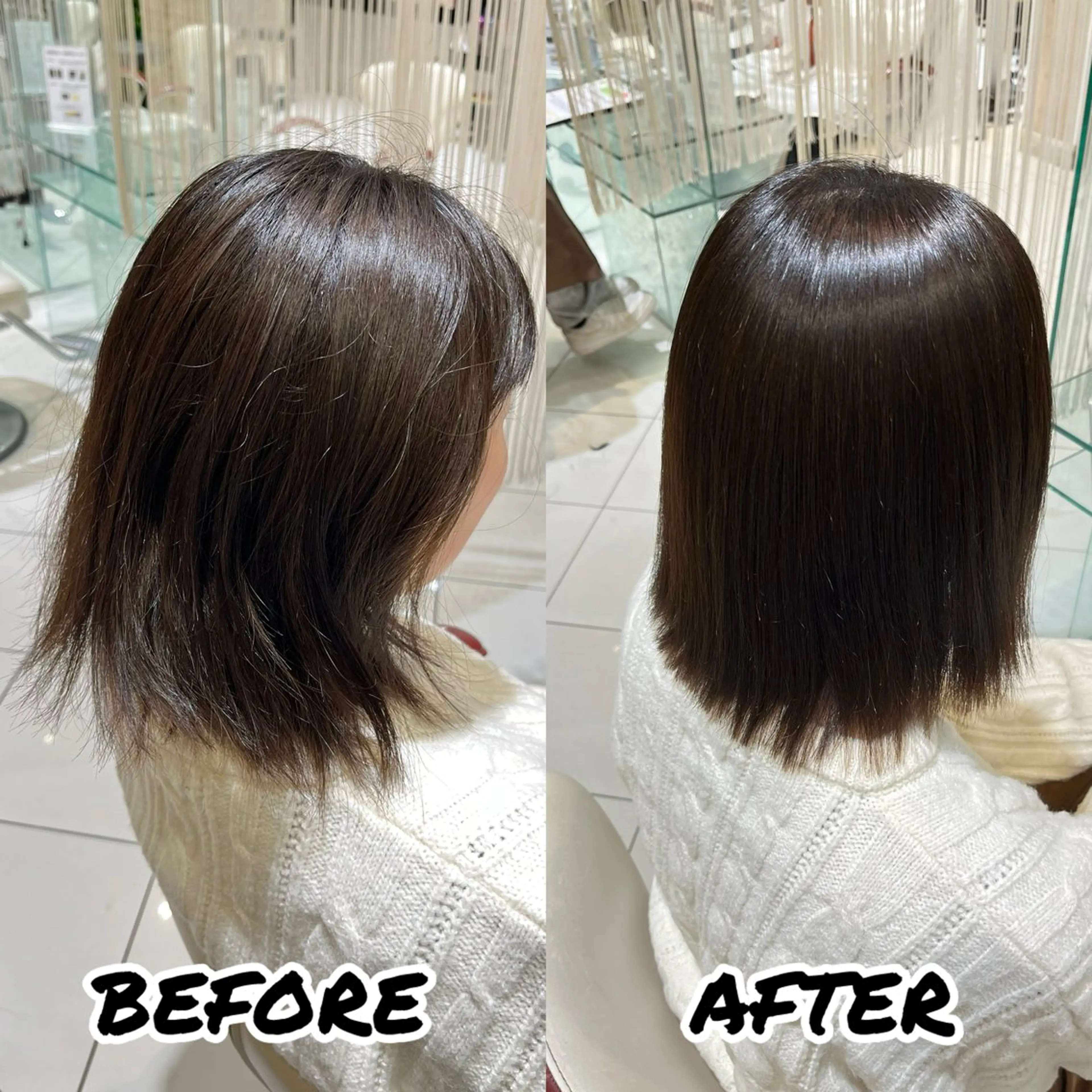 ミディアム 髪質改善 縮毛矯正 カット 縮毛矯正 トリートメント 髪質改善美容師 鈴木のヘアスタイル