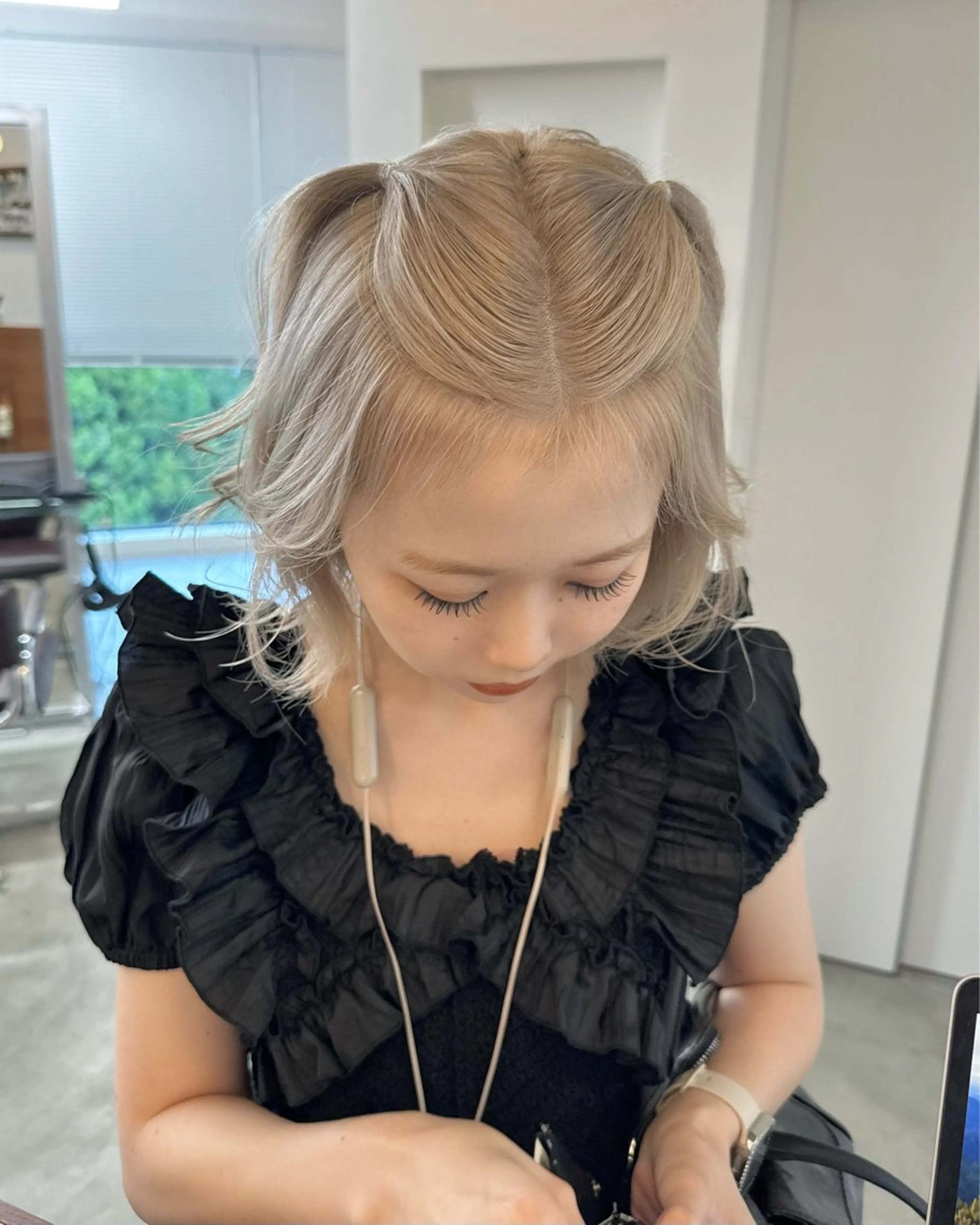 ミディアム カラー エクステモデル募集 💗大阪梅田/川上のヘアスタイル