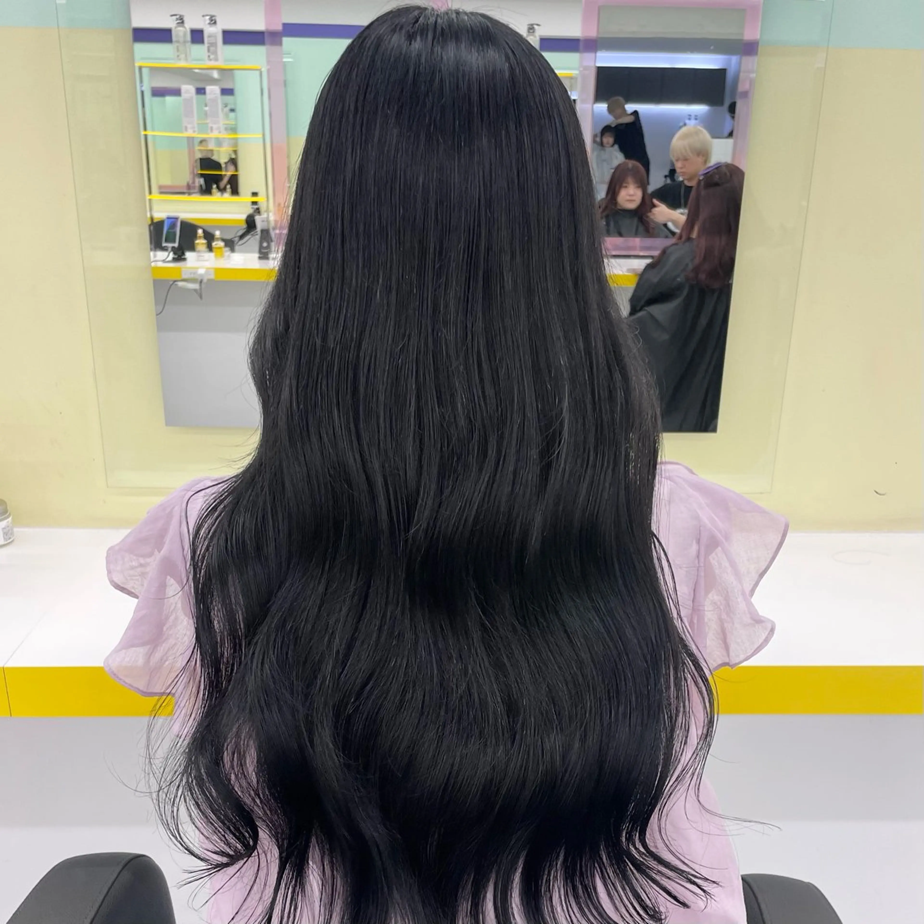 ロング カラー ヘアカラー トリートメント ヘッドスパ ヘアセット 🦋色落ち綺麗カラー メンズYUZU🦋‪のヘアスタイル