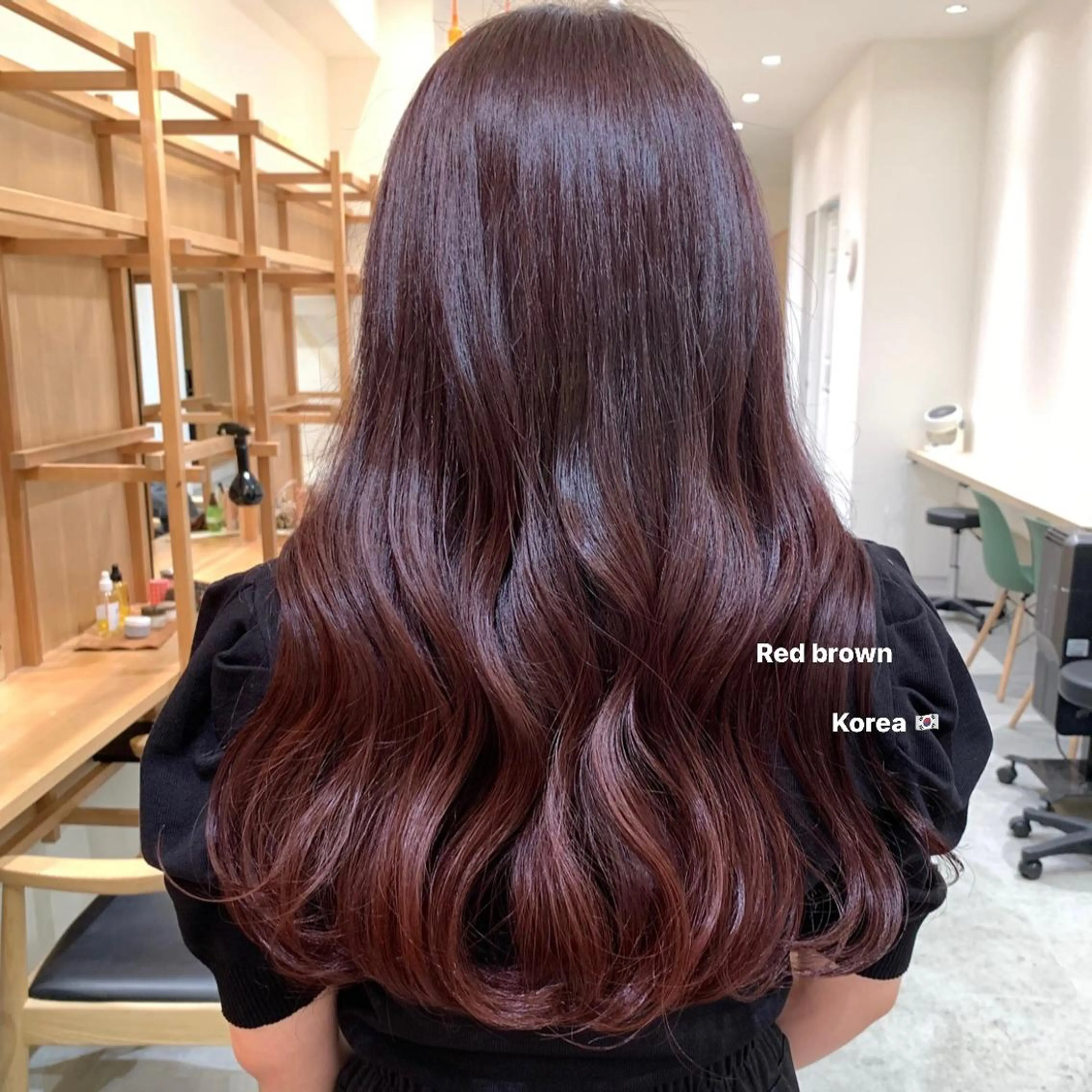 ロング カラー ブラウンカラー レッドカラー レッドブラウン パーマ/暖色/ボブ イワタテ🇰🇷のヘアスタイル