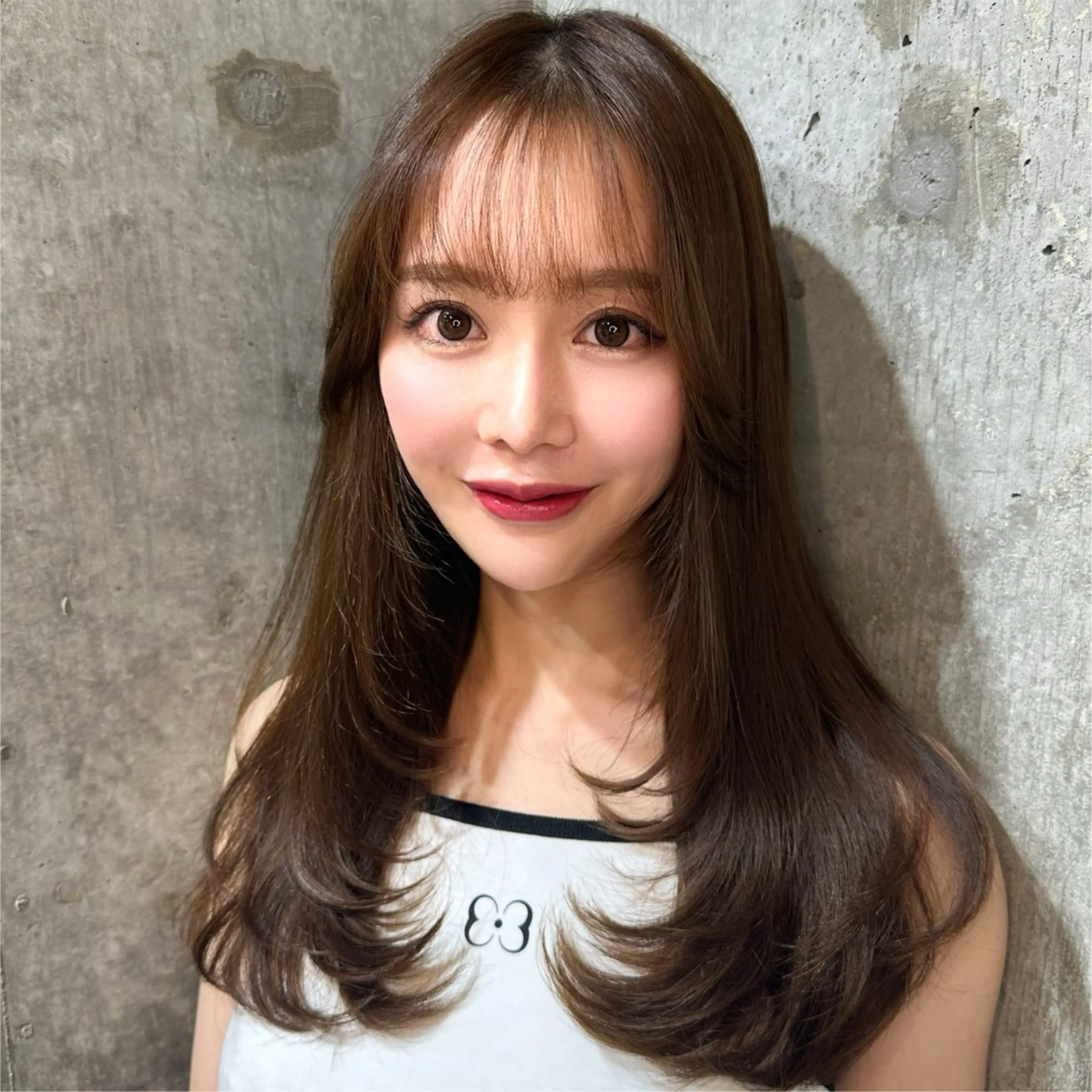 セミロング カラー ヘアカラー トリートメント 新宿/韓国風レイヤー 髪質改善/渋谷直樹のヘアスタイル