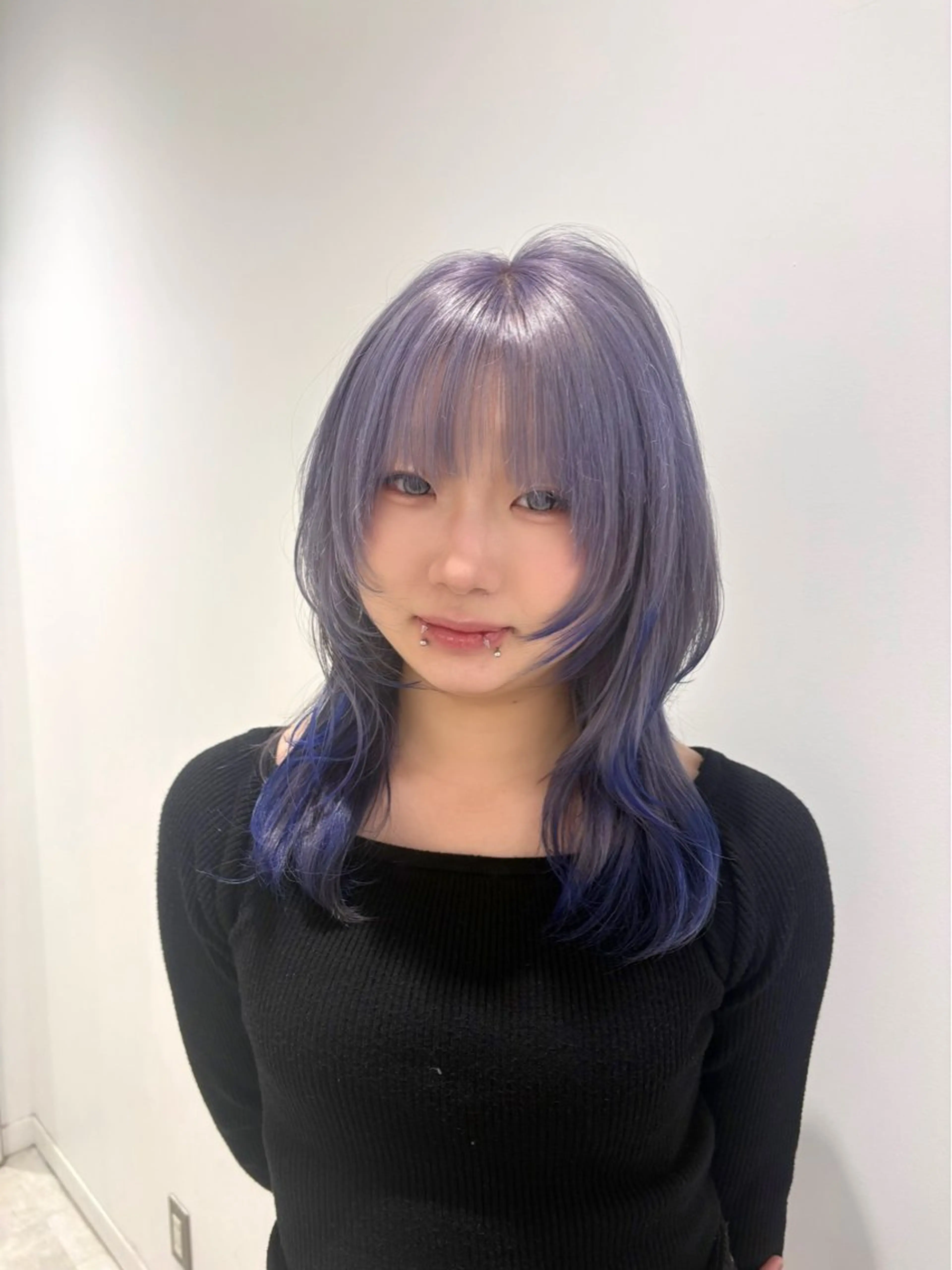 セミロング カラー ヘアカラー ハイトーン/エクステ /りこぴん🎀のヘアスタイル