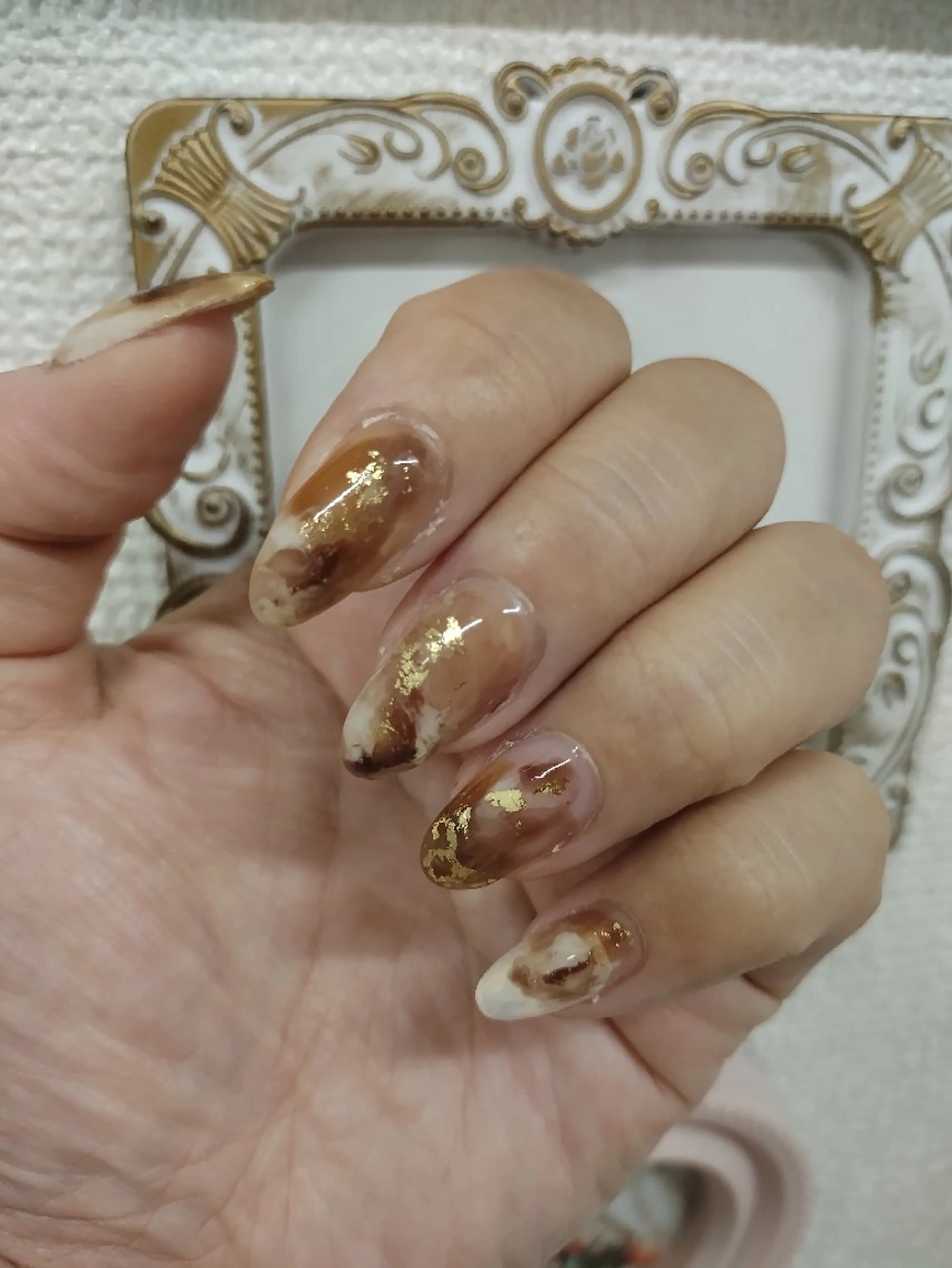 ネイル アートネイル べっ甲ネイル 長さ出し マグネットネイル ミラーネイル atEdgeｱｴｯﾄ OMOTESANDOのエステ・リラクイメージ