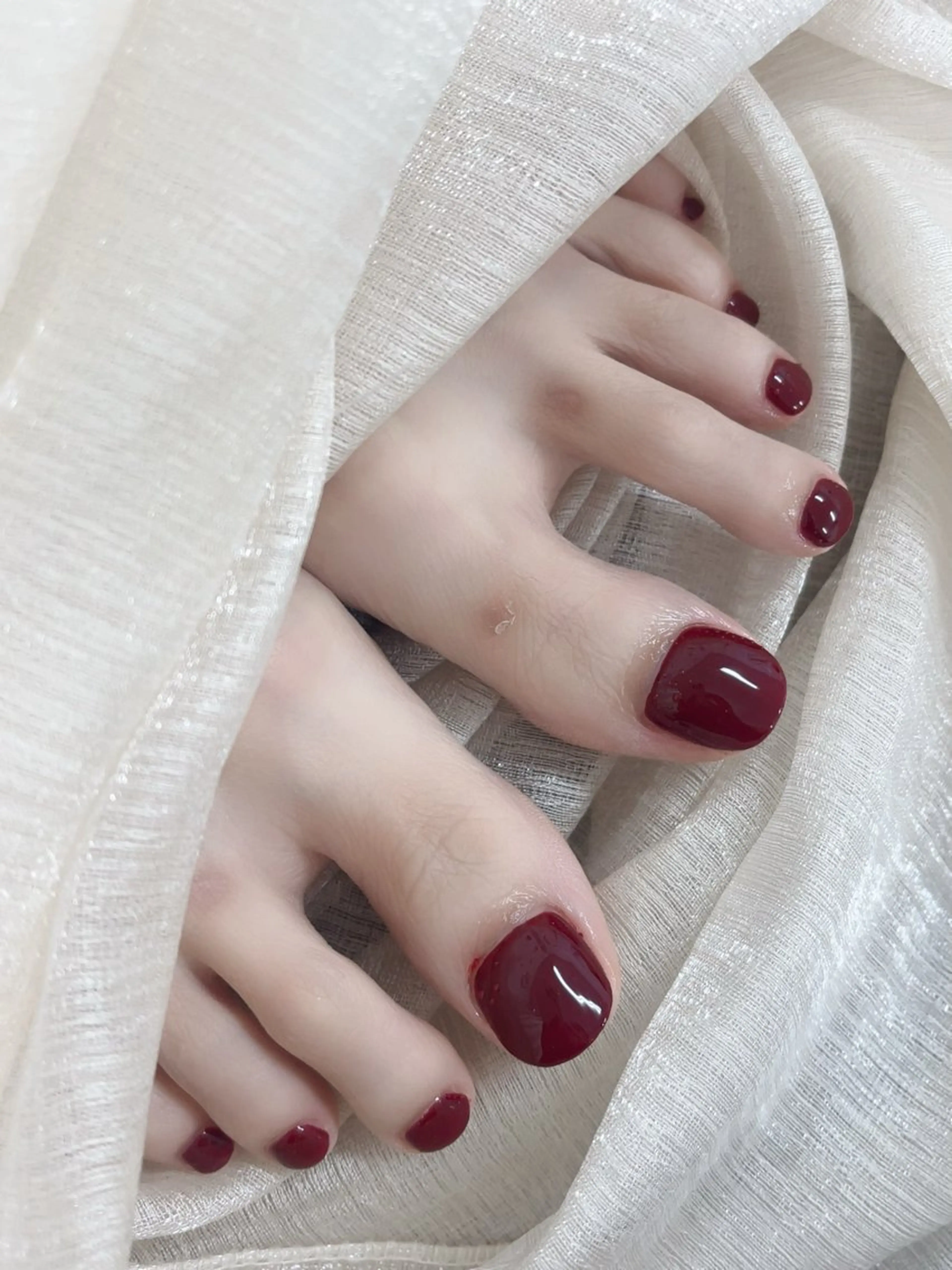 ネイル チークネイル フレンチネイル グラデーション キラキラネイル 韓国ネイル フットネイル DUO MI nail salonのネイルデザイン