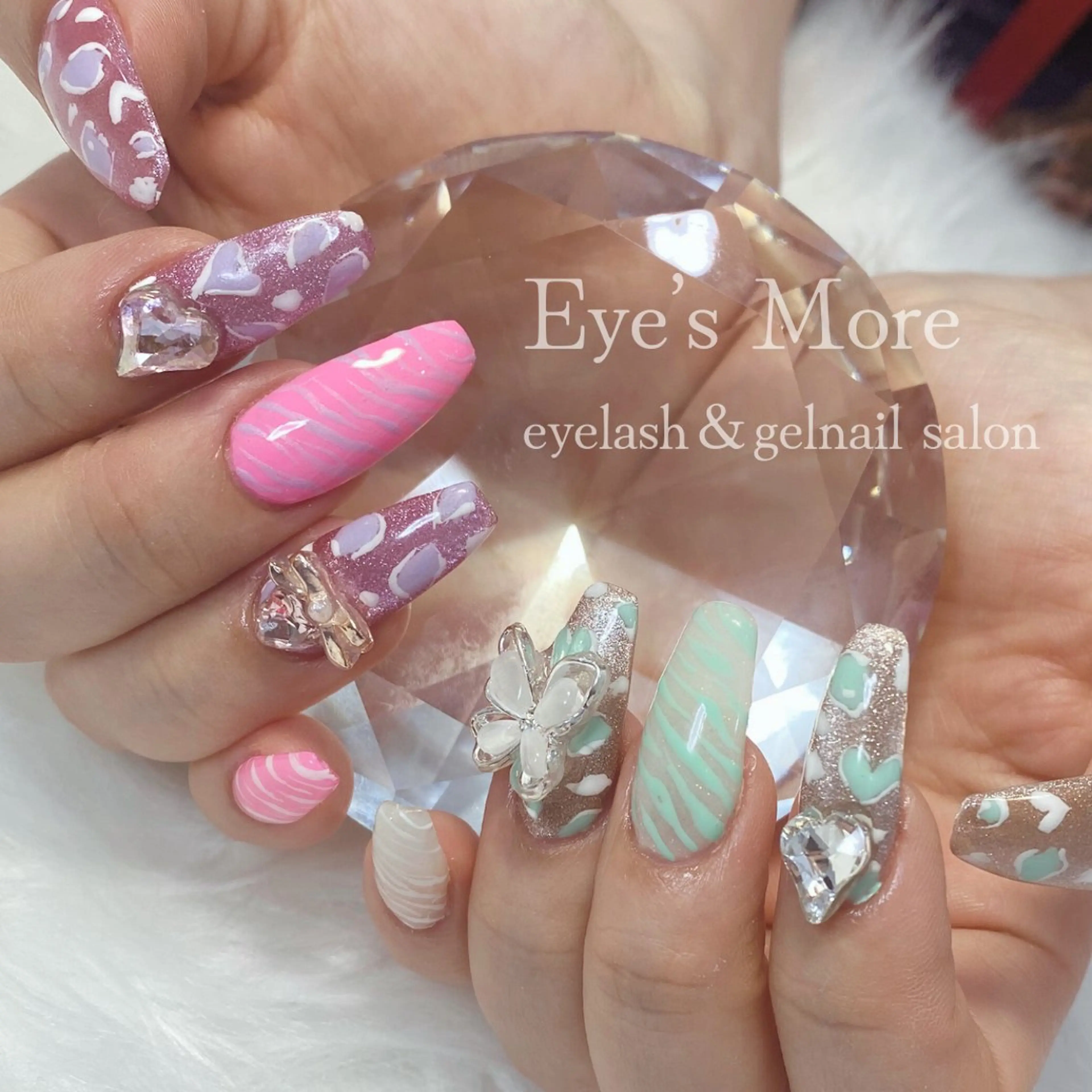 【オフ有り】チップ長さ出し10本+パーツ・シール付け放題🎀持ち込みパーツ可🌼ベース→ワンカラー/カラグラ/ラメグラの写真