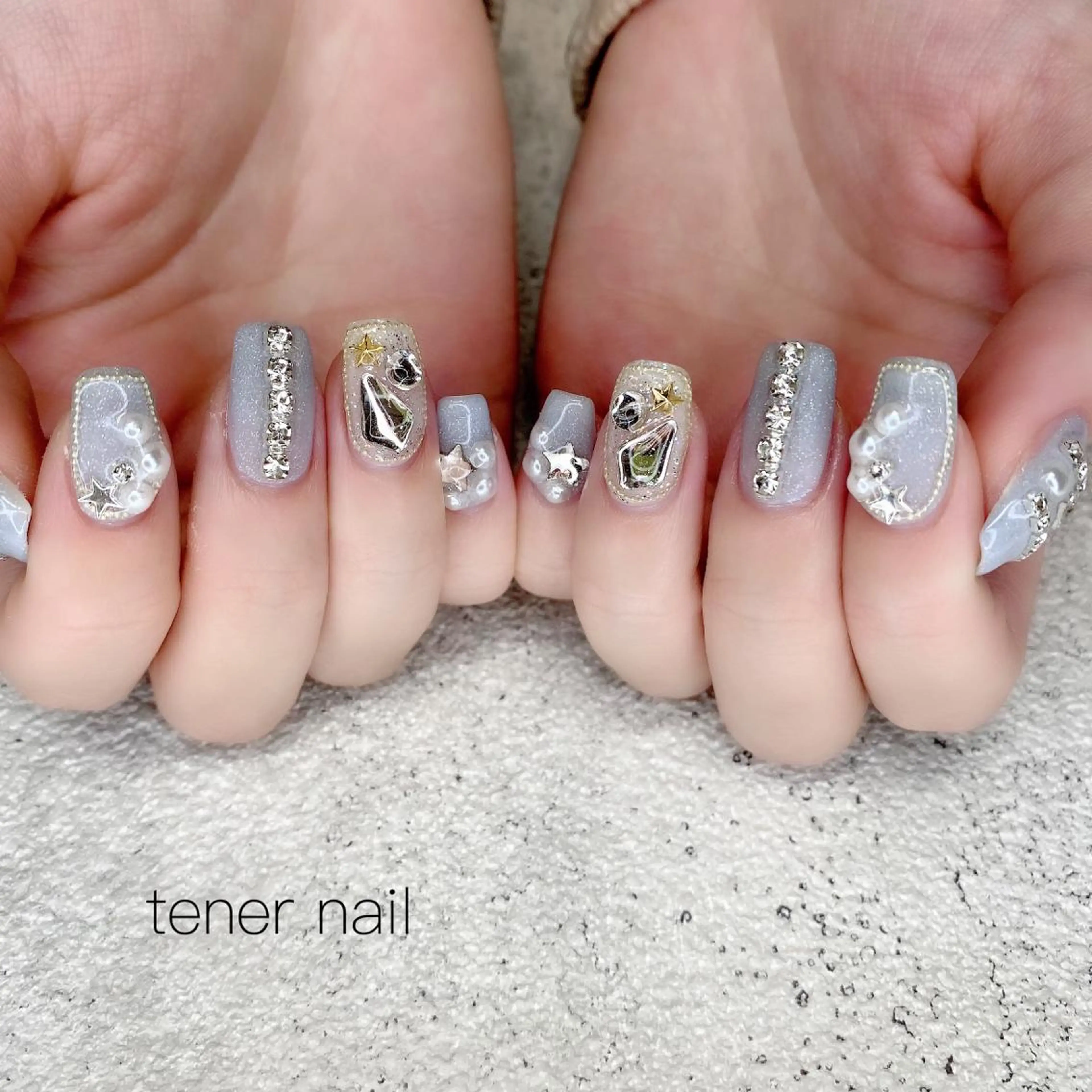 ネイル ブルー テネルネイル tener nailのネイルデザイン