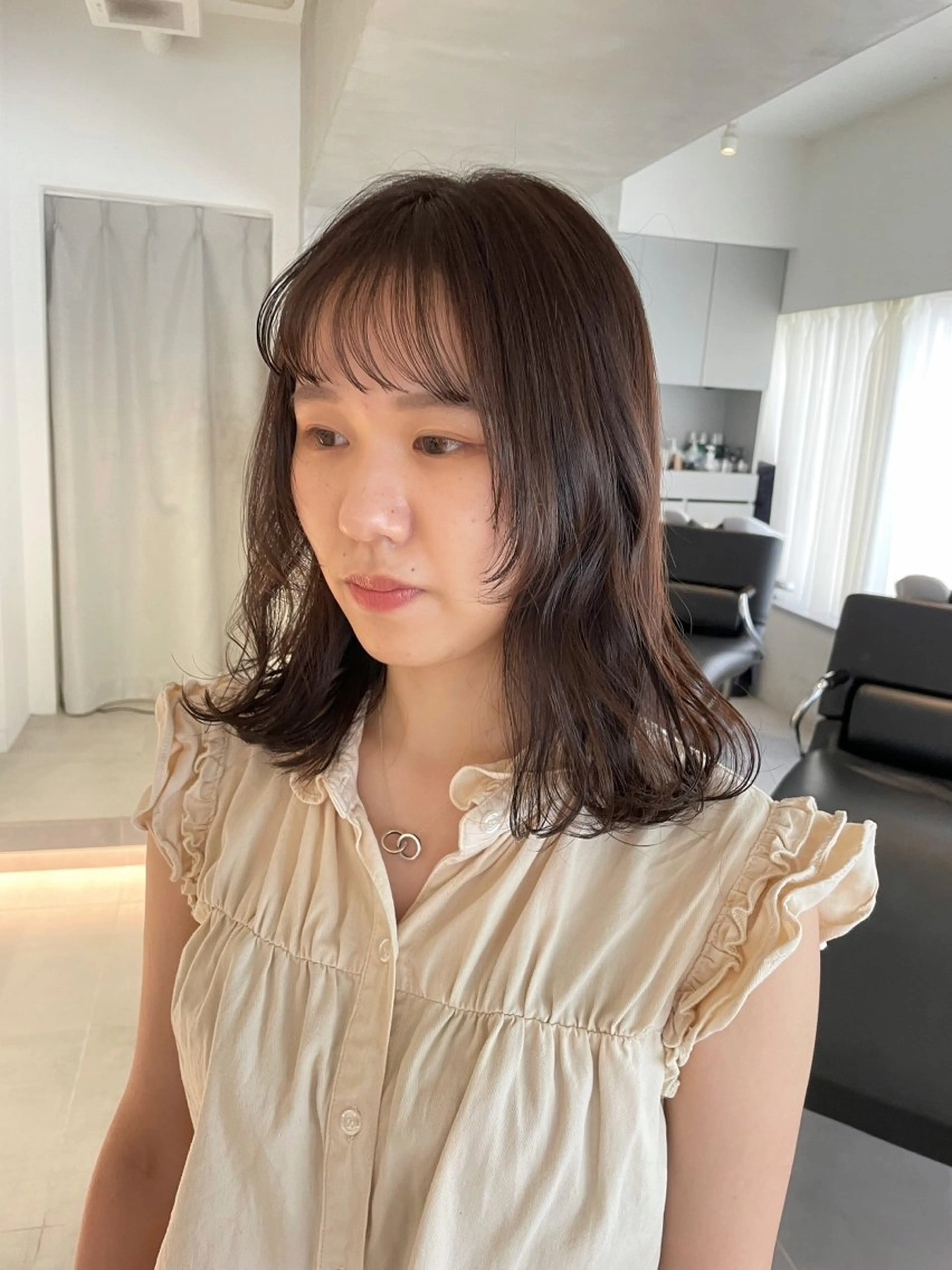 セミロング カラー 🪞透け感&韓国ヘア 🪞honokaのヘアスタイル