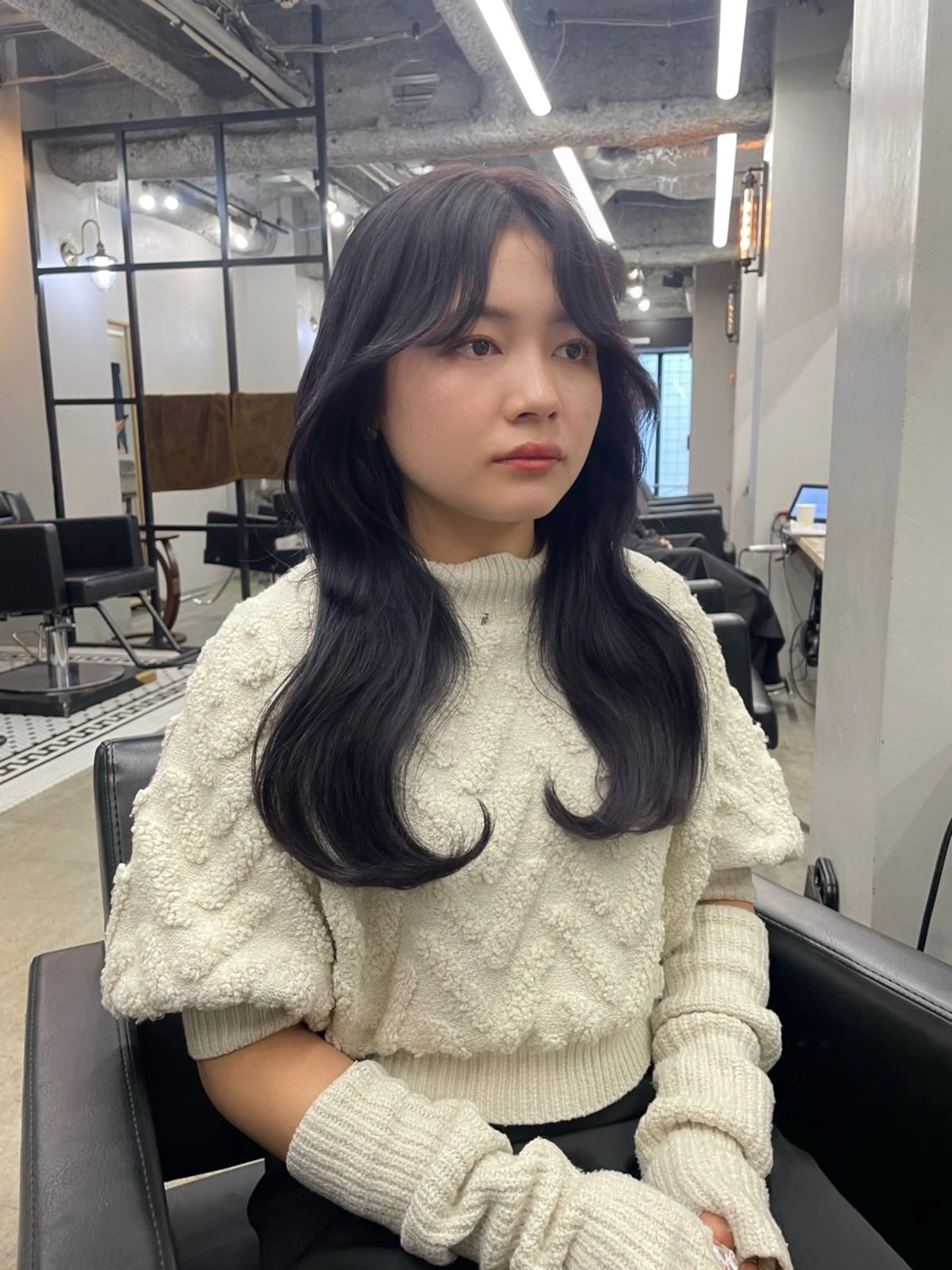ロング カラー 新宿/韓国ヘア/ 髪質改善ストレートのヘアスタイル