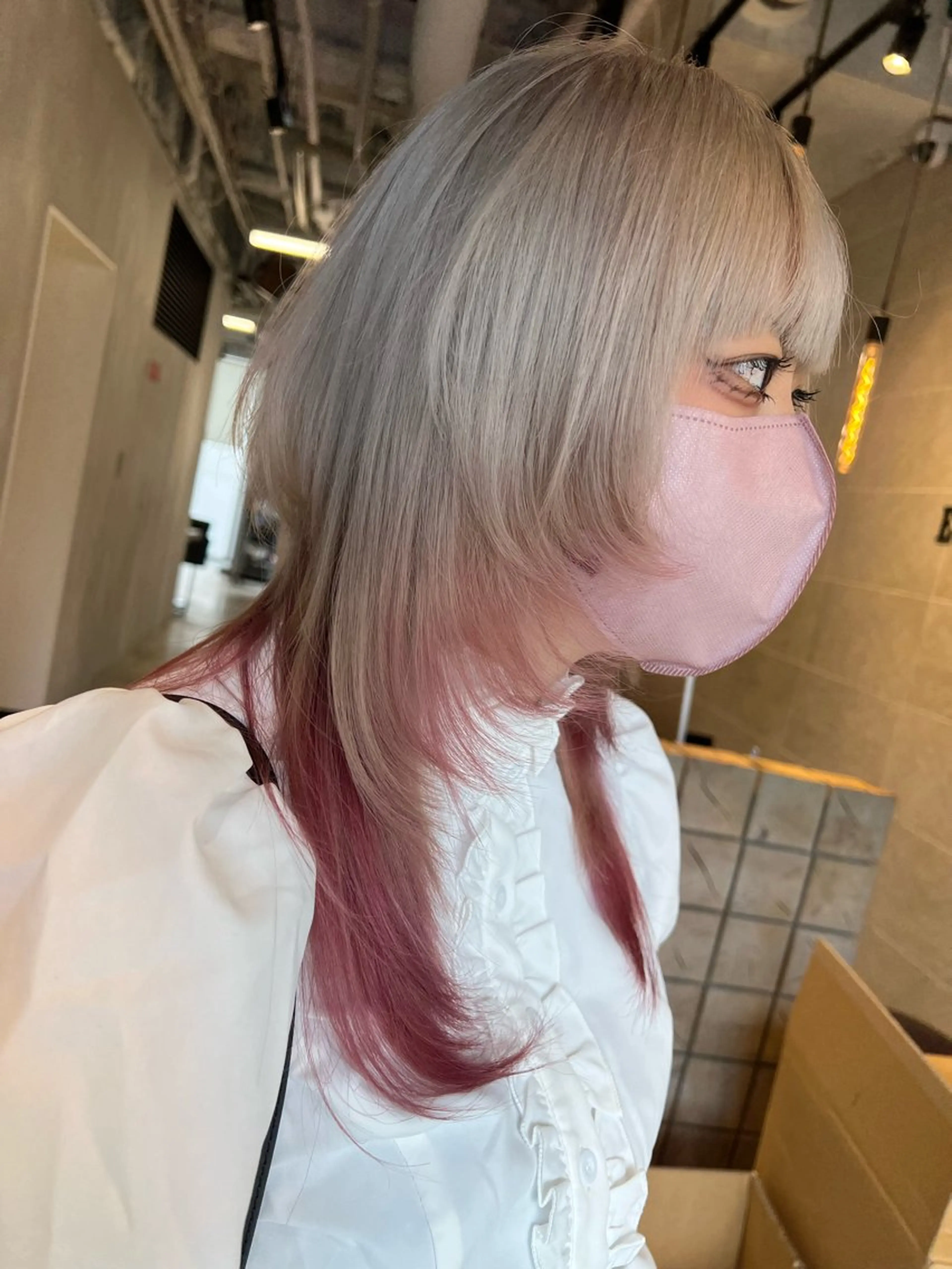 セミロング ヘアカラー トリートメント 渋谷ハイトーン/ デザインカラー阿部のヘアスタイル