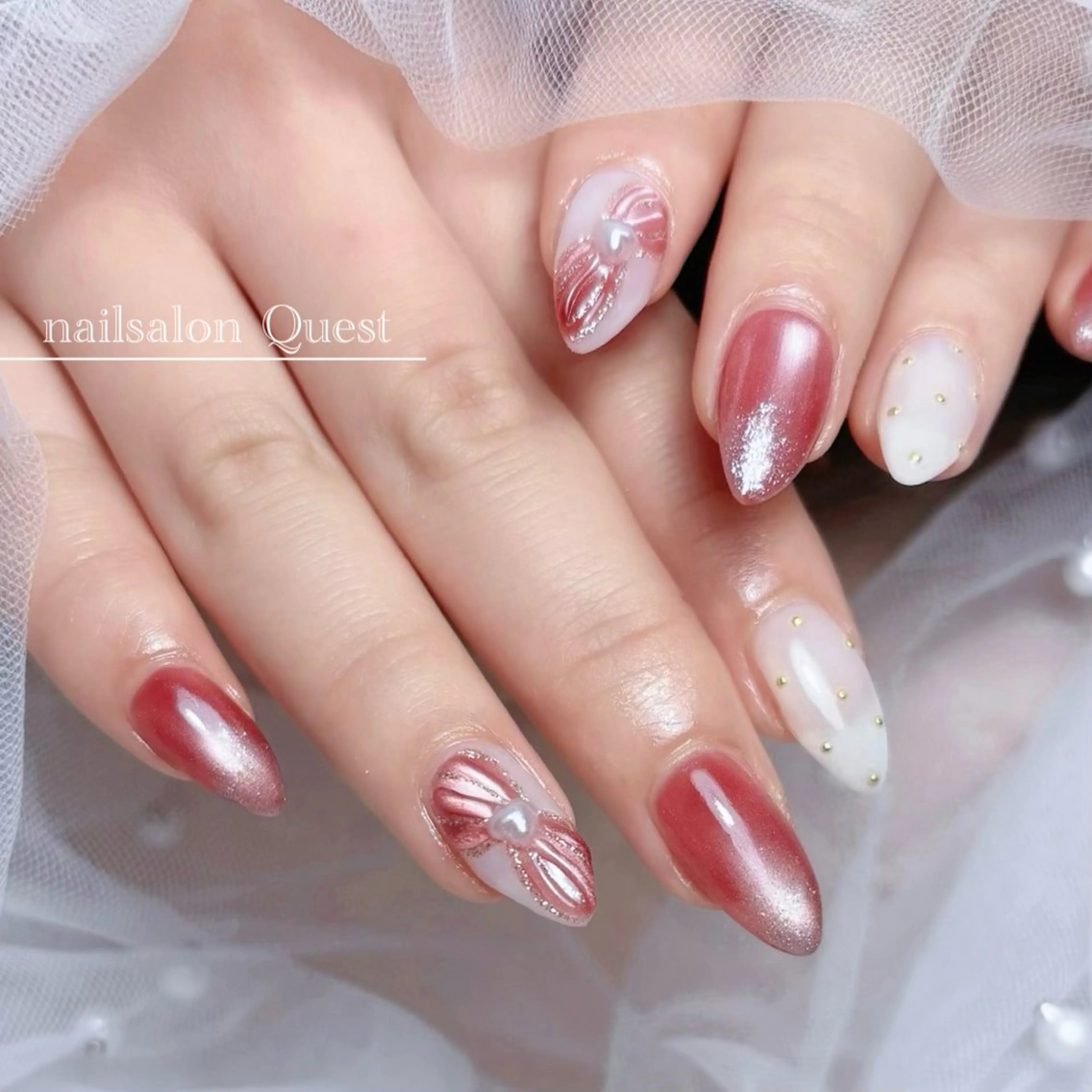 ネイル リボン nailsalon Questのネイルデザイン