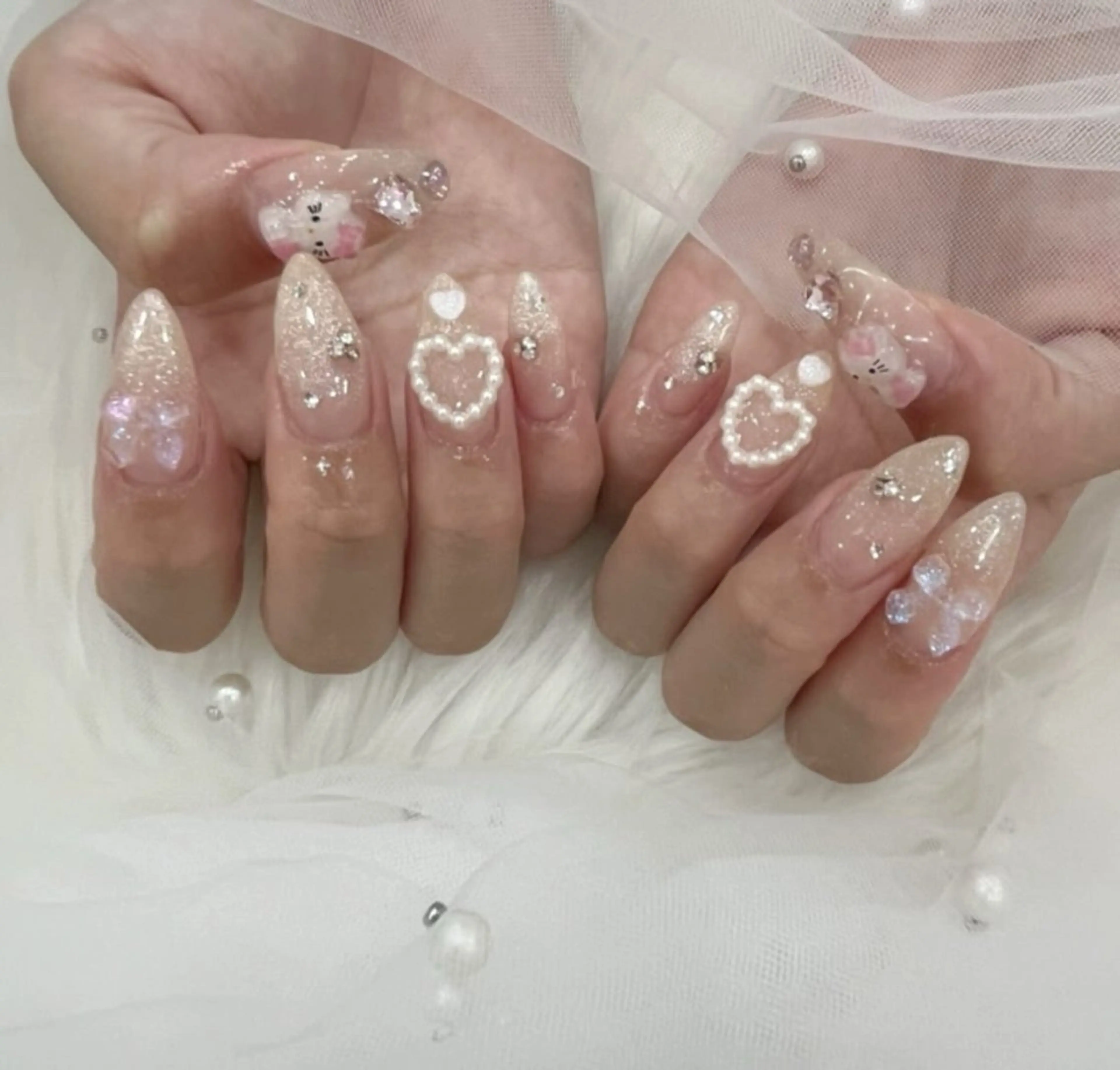 ネイル 長さ出し フットネイル ジェルネイル 韓国ネイル マグネットネイル #Amin nail salonのネイルデザイン