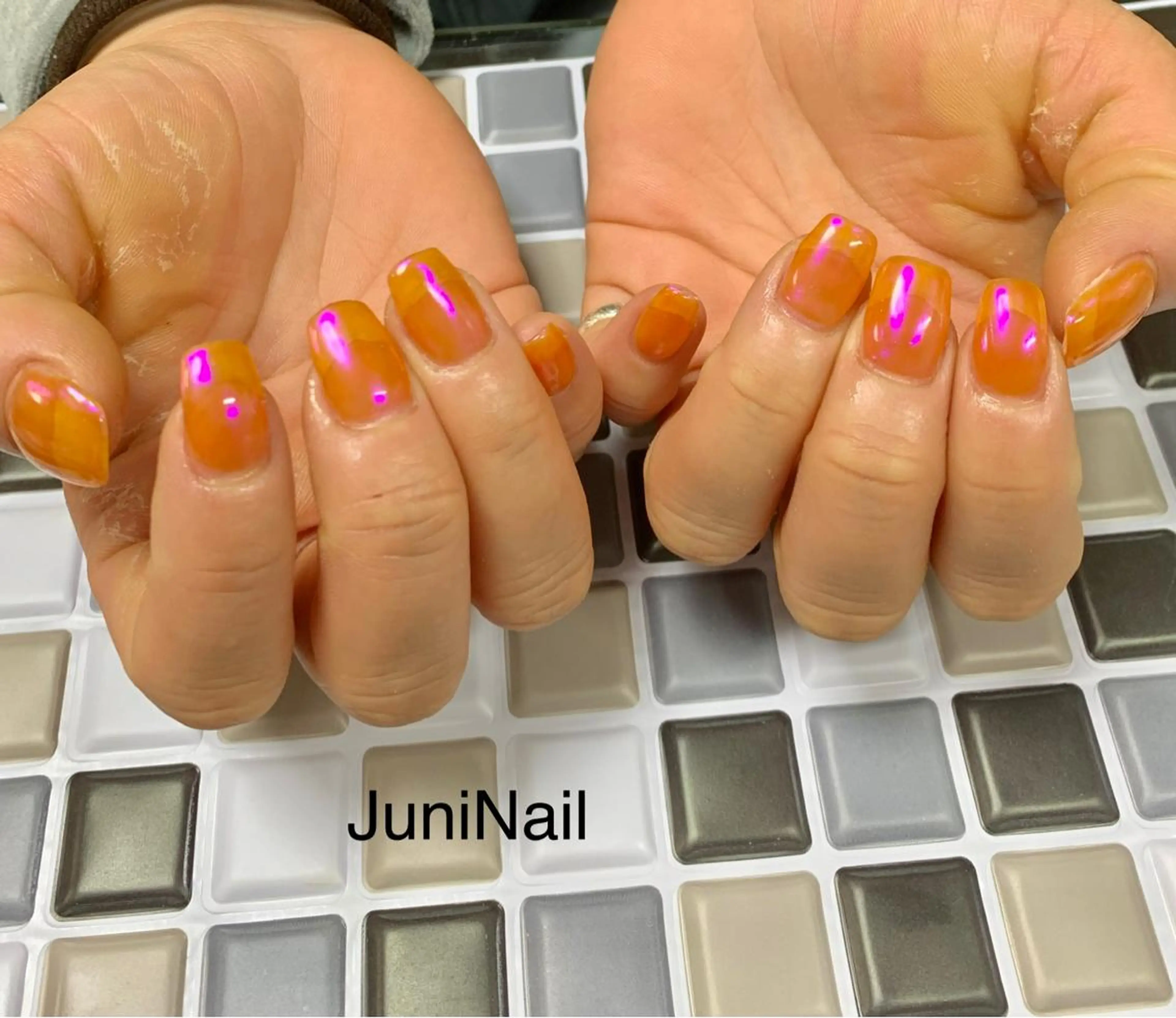 ネイル オーロラネイル クリアネイル 成人式 フラッシュネイル フレンチネイル ハンドネイル JuniNail 주니네일🇰🇷suのネイルデザイン