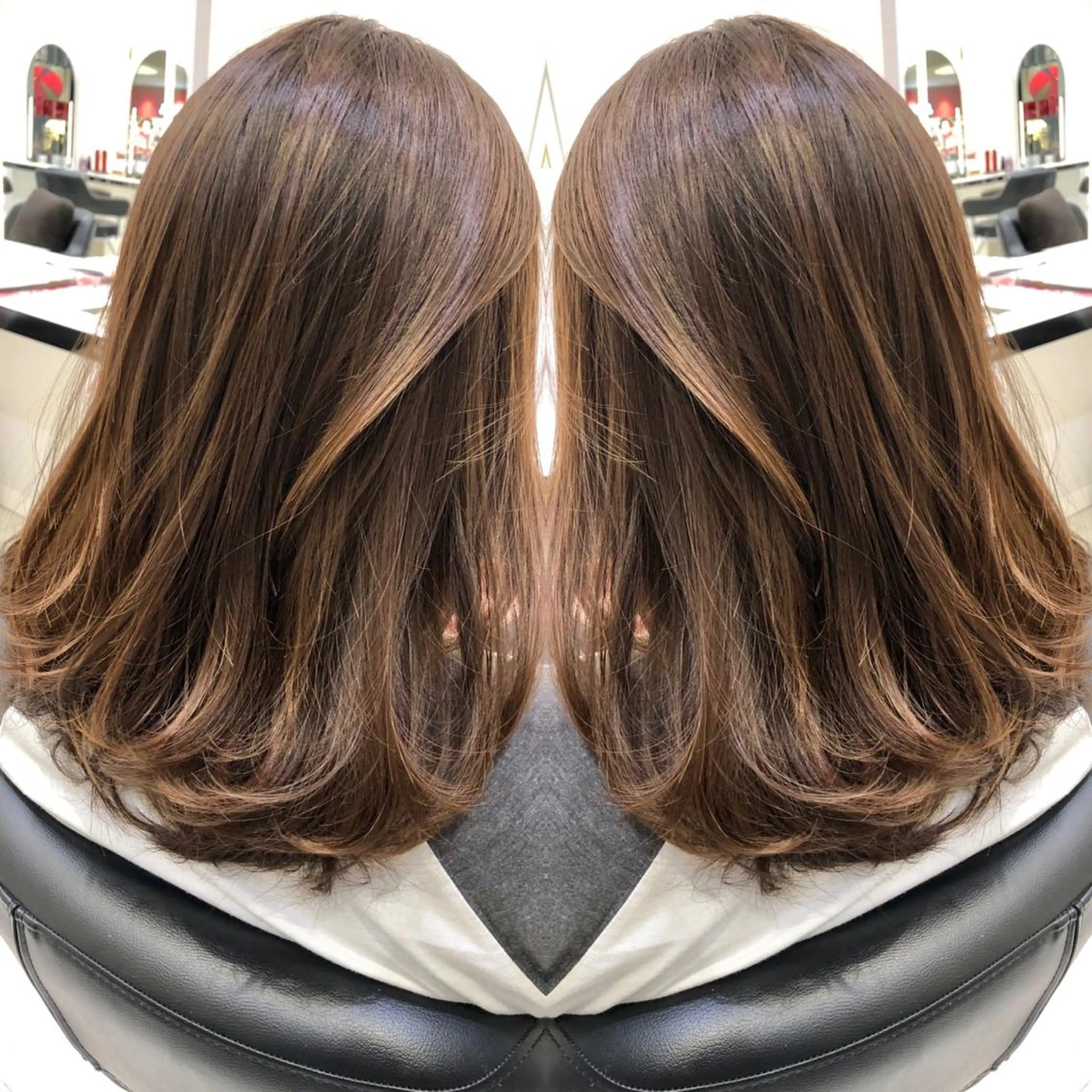 ミディアム 岸 保奈美のヘアスタイル