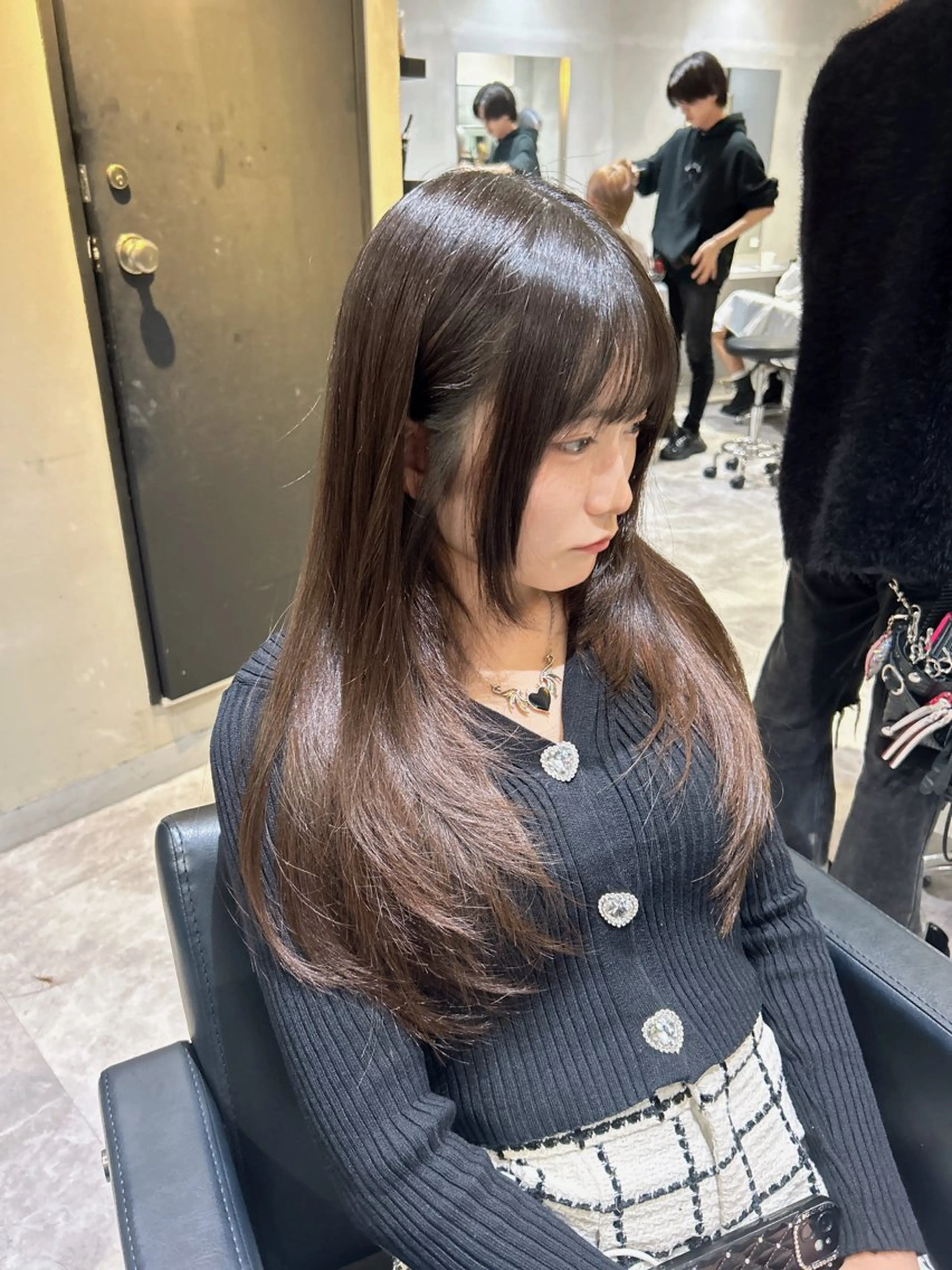 ロング レイヤーカット 縮毛矯正 レイヤーカット/ 縮毛矯正🇰🇷早坂のヘアスタイル