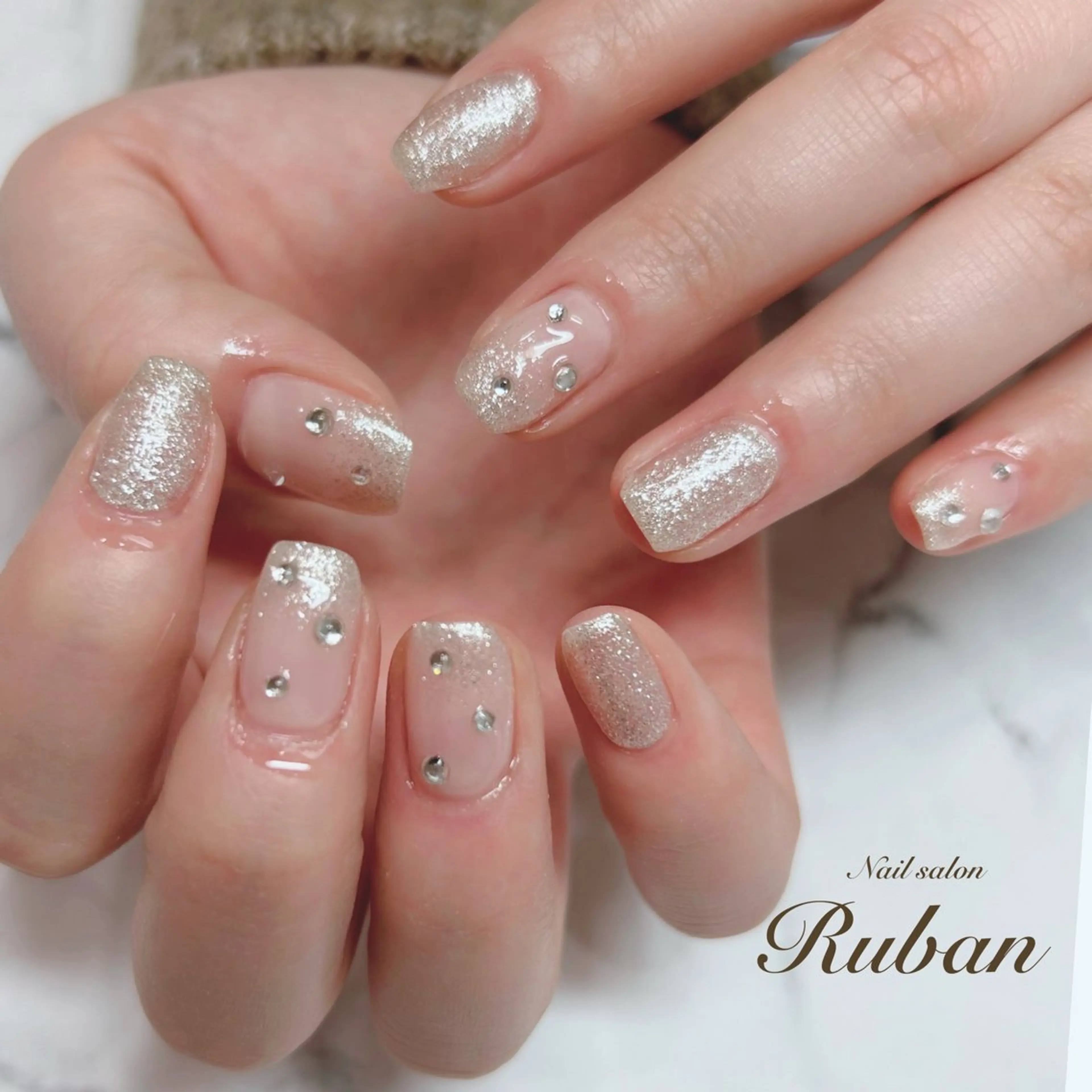 ネイル グラデーション キラキラネイル ラメ(グリッター) ラメグラデーション Nail salon Rubanのネイルデザイン