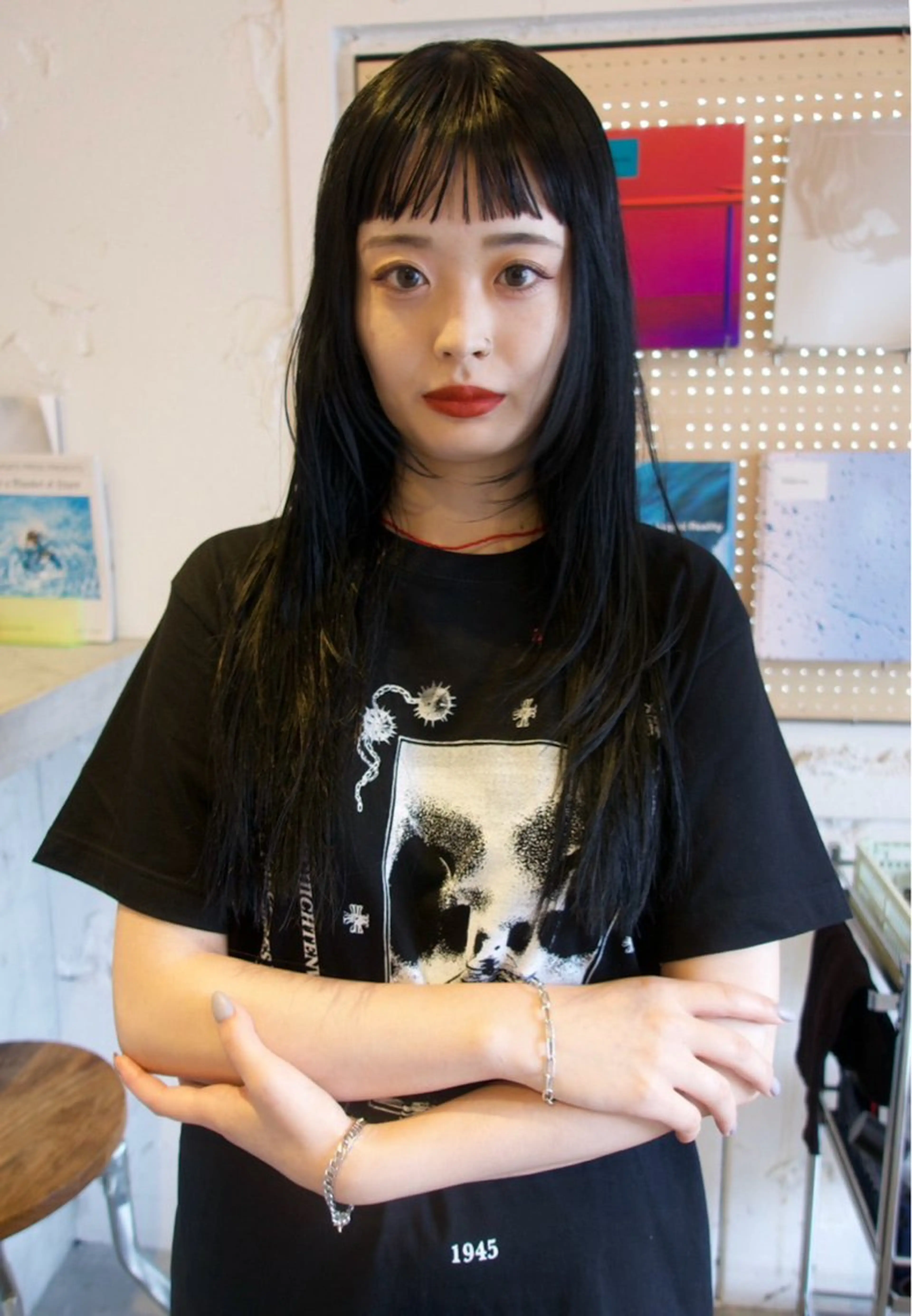 ロング カラー レイヤーカット オン眉 カット ヘアカラー トリートメント 村上雅人 ナチュラルモードのヘアスタイル