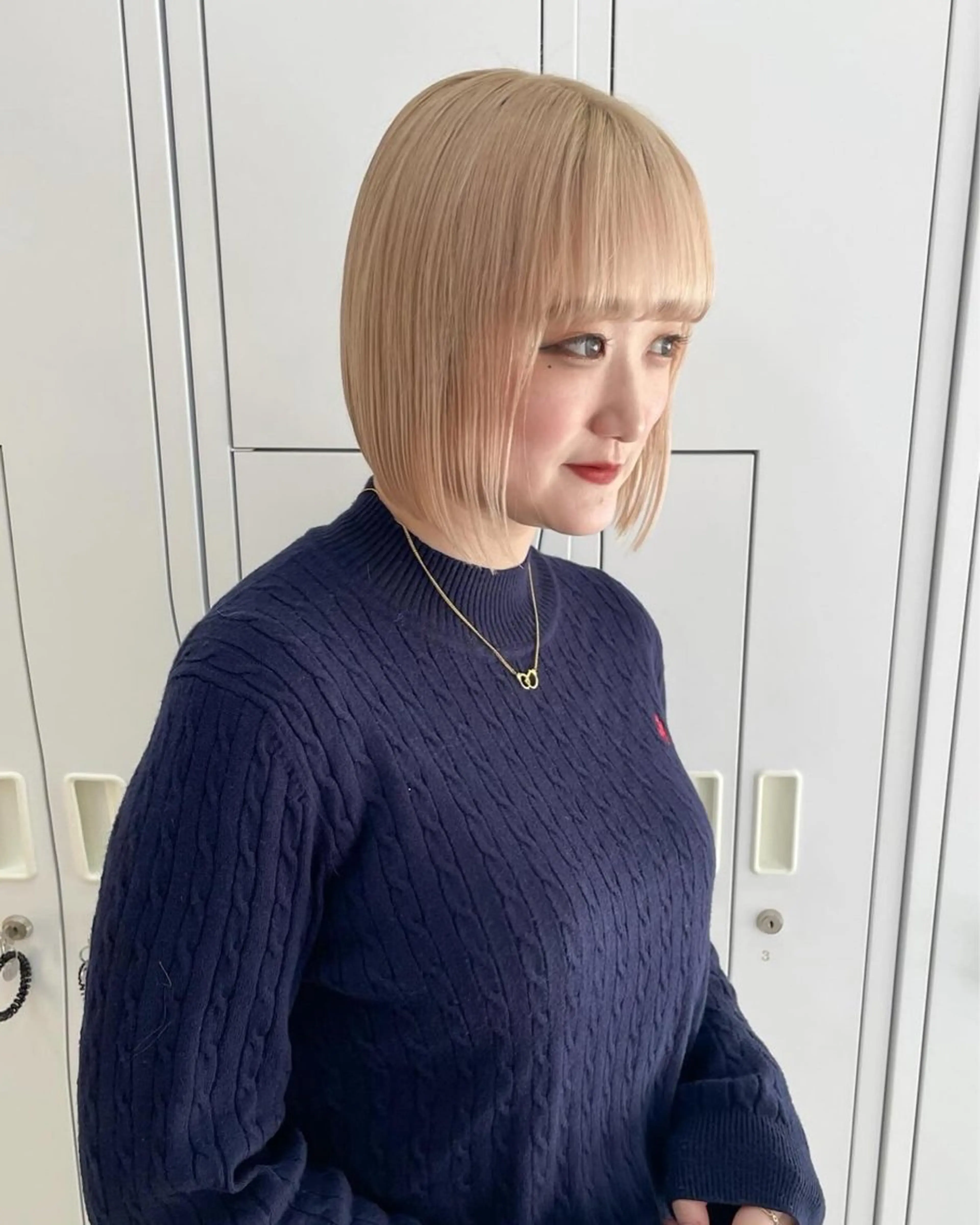 ミディアム ボブ 似合わせカット ブリーチ/ベージュ 💕/momoaのヘアスタイル