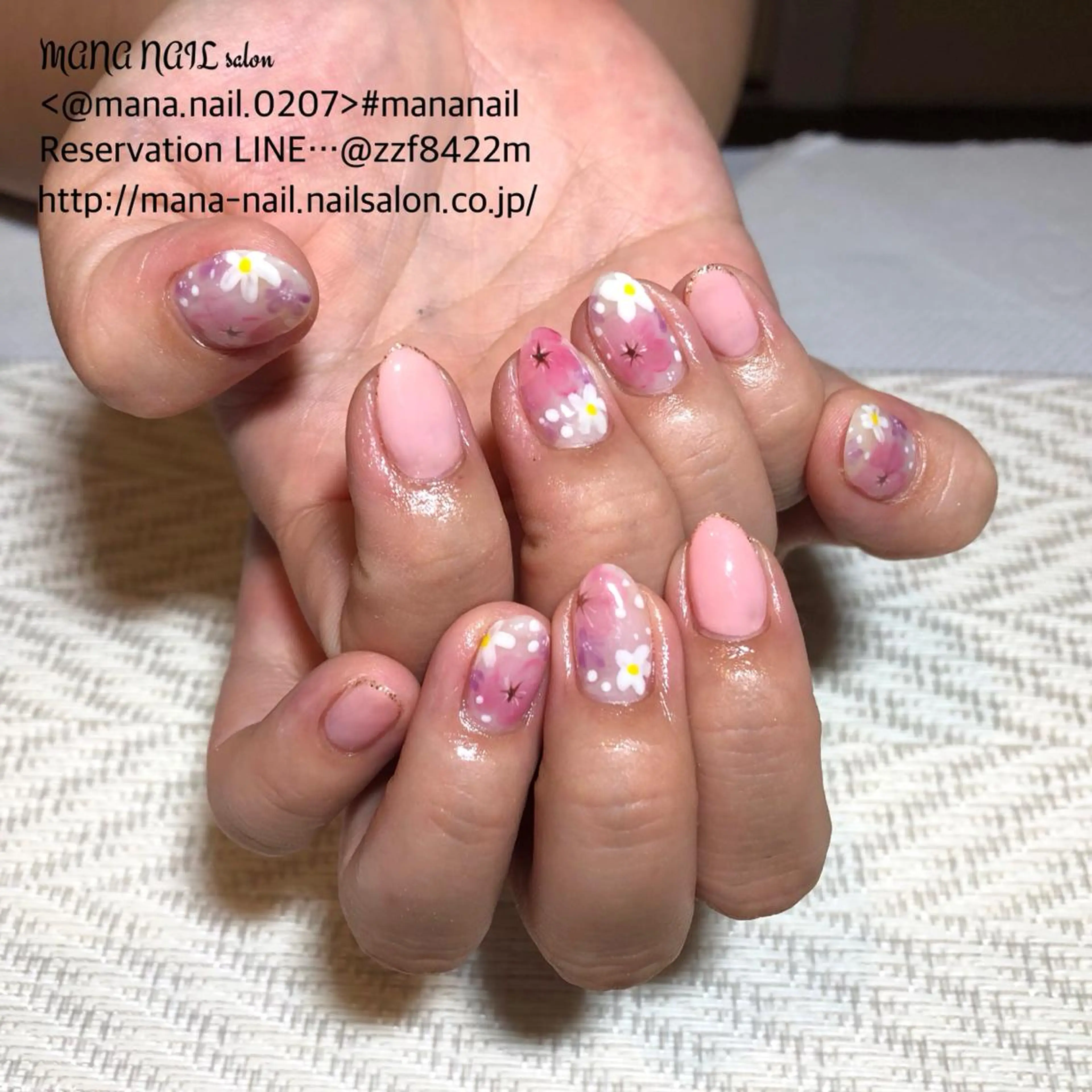 ネイル 長さ出し フラワーネイル ジェルネイル 春ネイル 夏ネイル ハンドネイル ハンドケア 廣瀬 真奈美のネイルデザイン