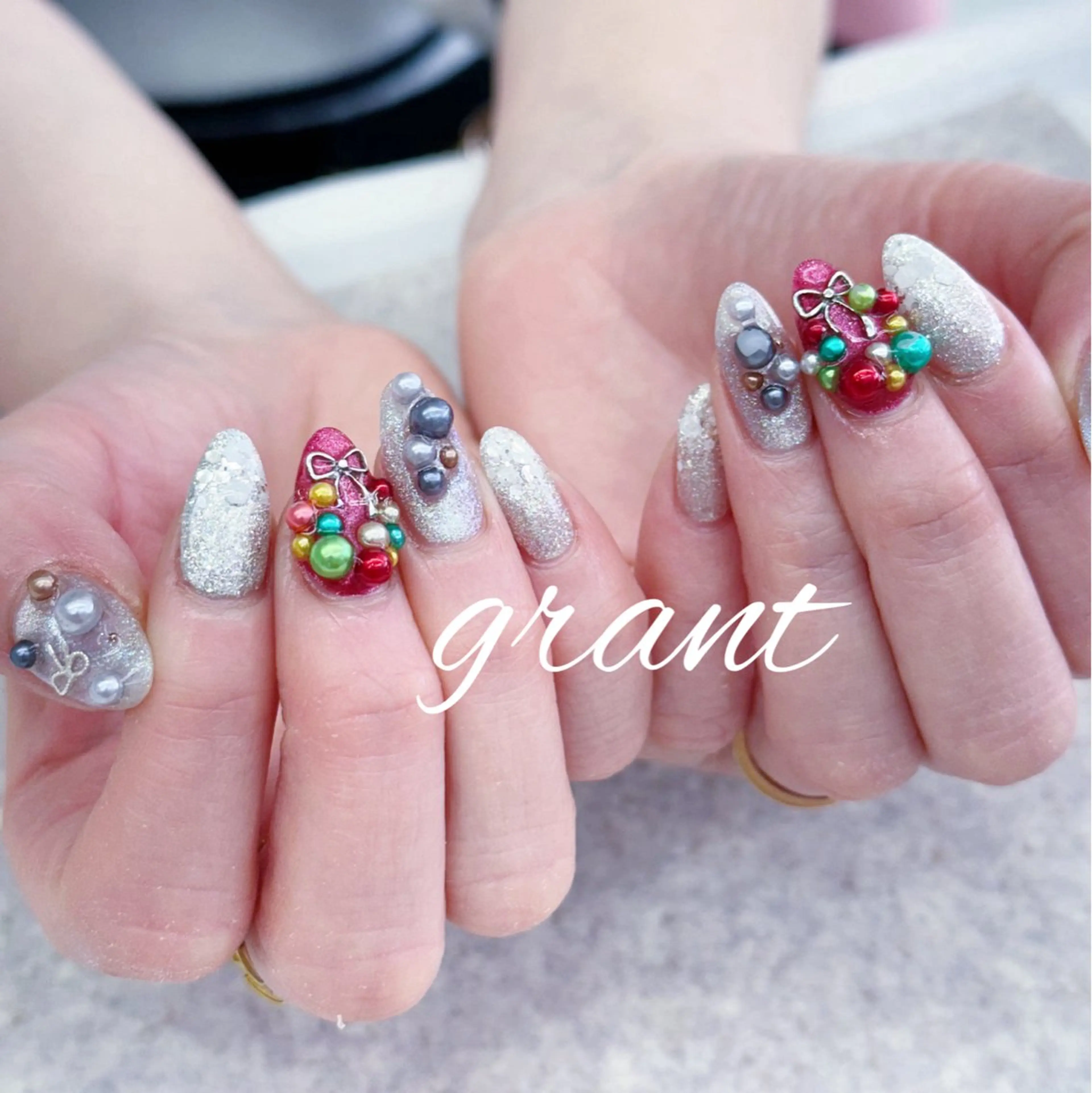 ネイル 冬ネイル クリスマス ハンドネイル nail salon grant所属・nailsalon grantのネイルデザイン