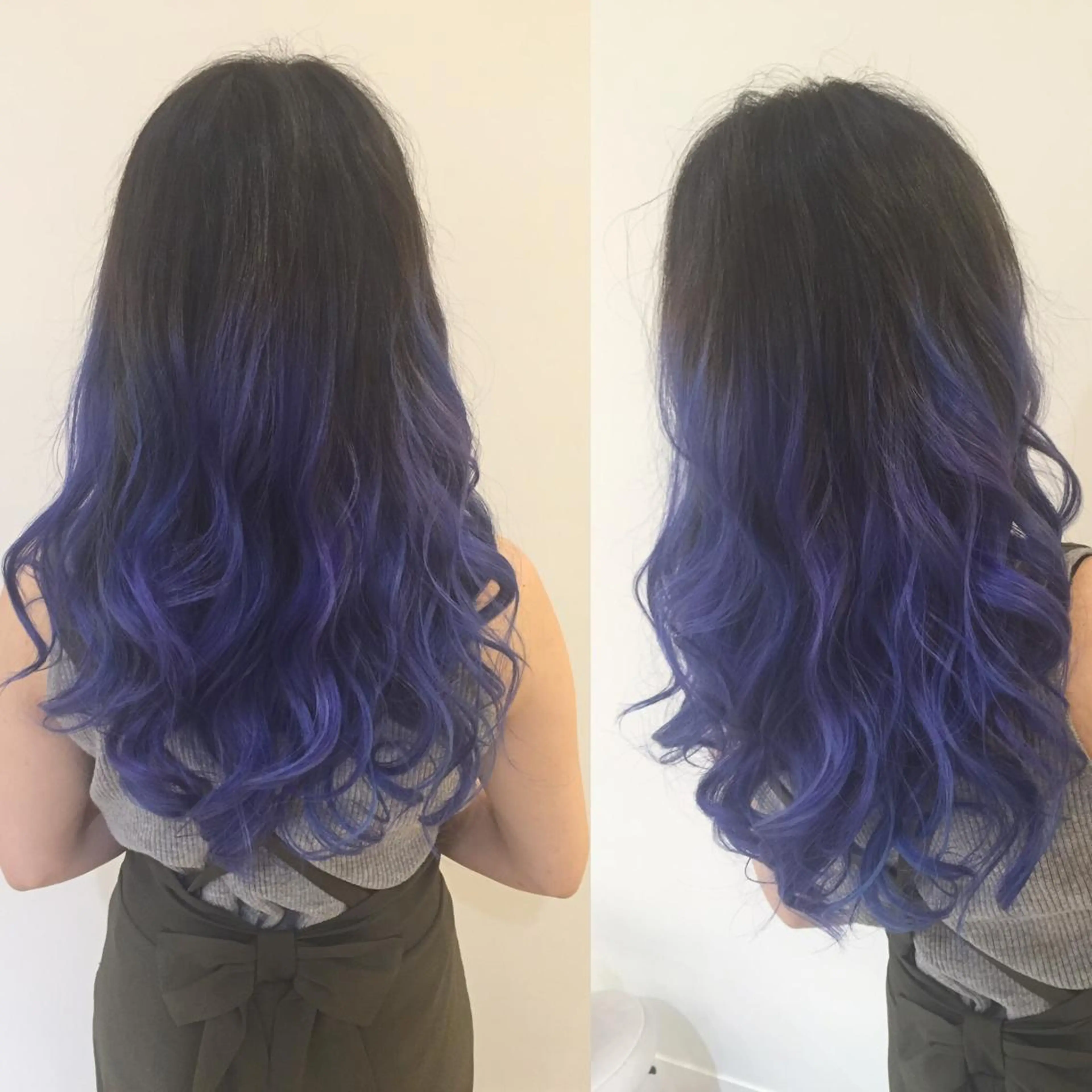 ミディアム セミロング カラー パーマ ブリーチ ブルーカラー グラデーションカラー ハイトーン×髪質改善 KENTAのヘアスタイル