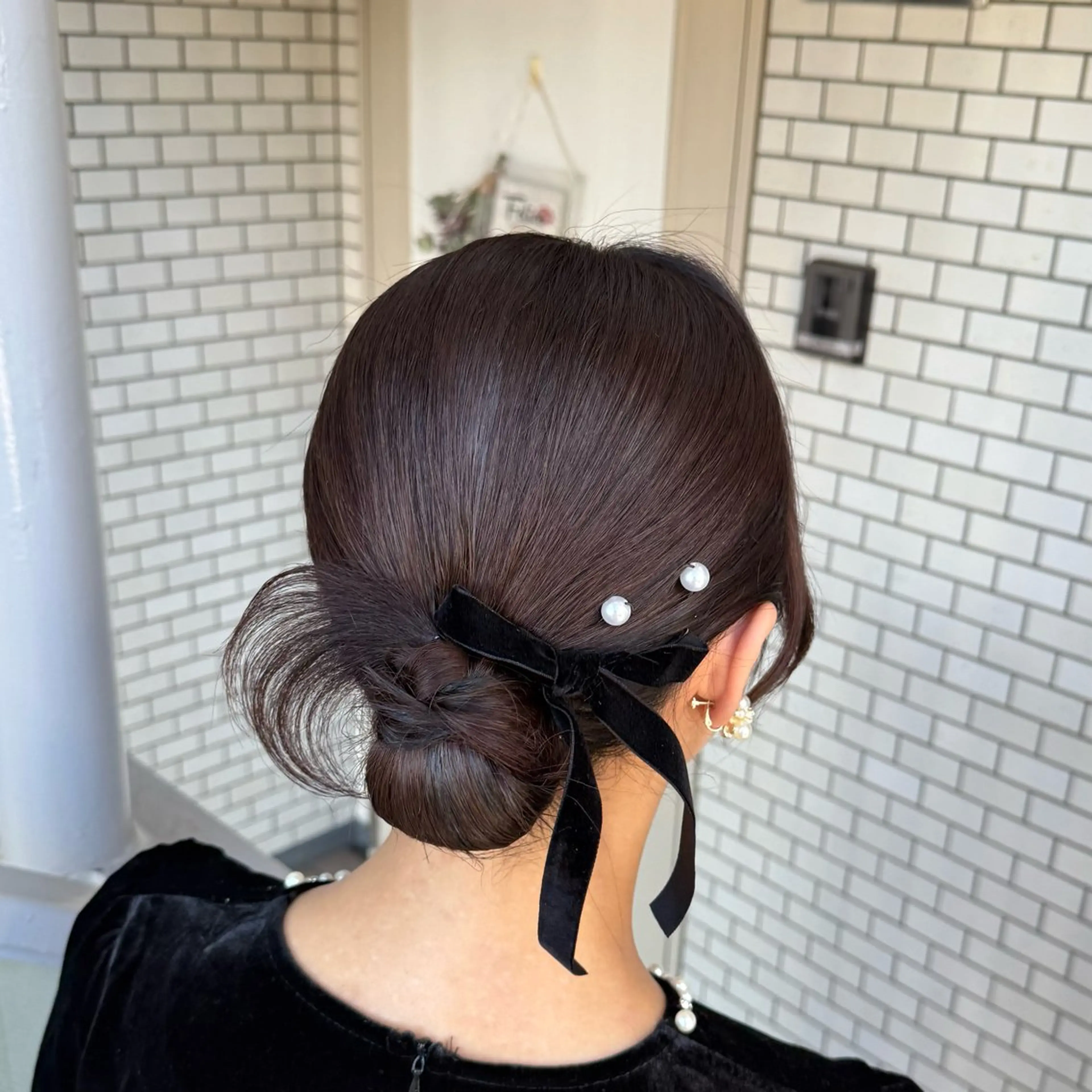 ミディアム ヘアアレンジ 成人式 ハーフアップ 結婚式・ブライダル 卒業式のヘアスタイル 褒められヘアメイク /‎ボブ女子🐶みおのその他イメージ