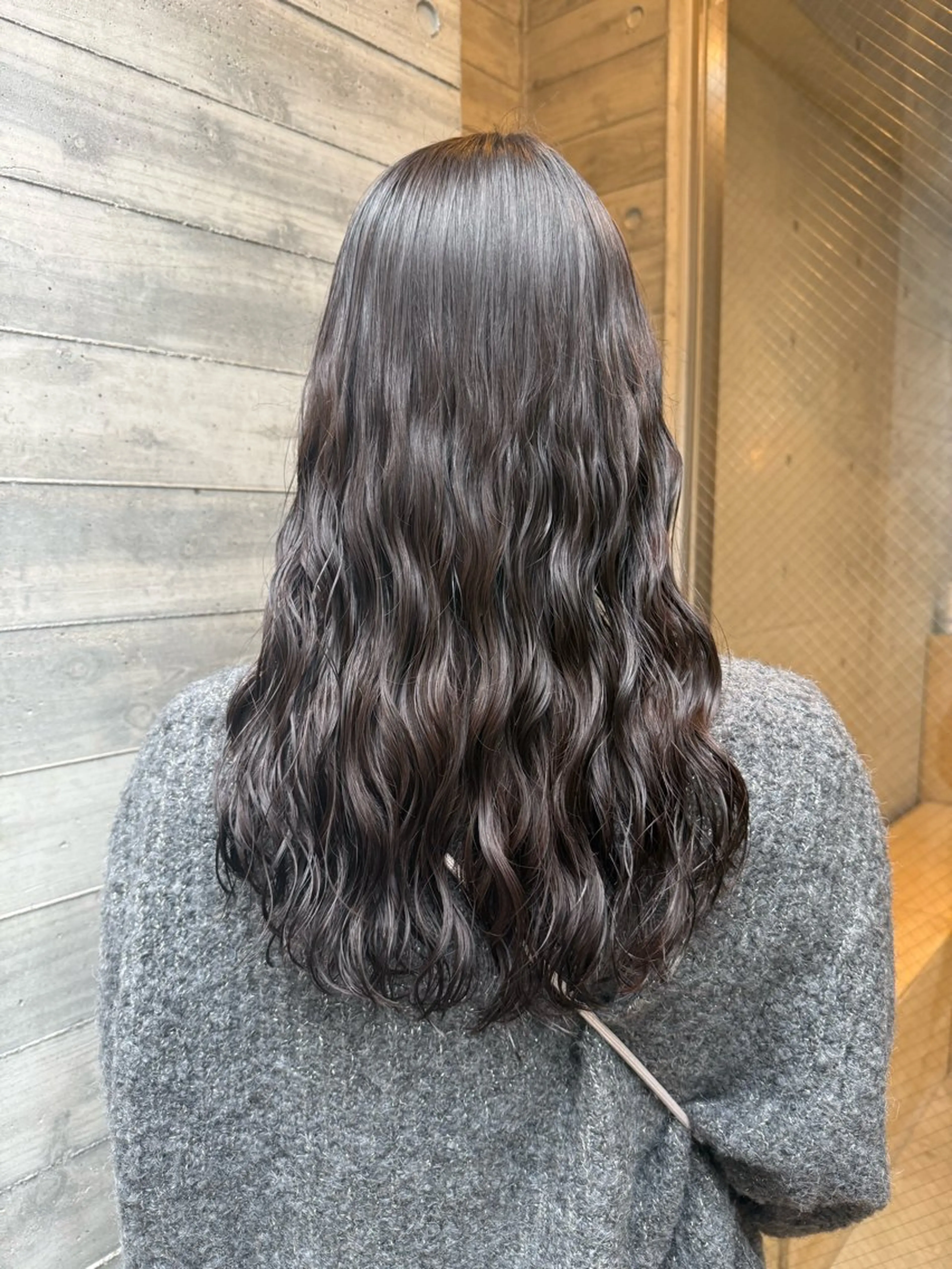 セミロング カット パーマ デジタルパーマ/ ウェーブパーマ/神野のヘアスタイル