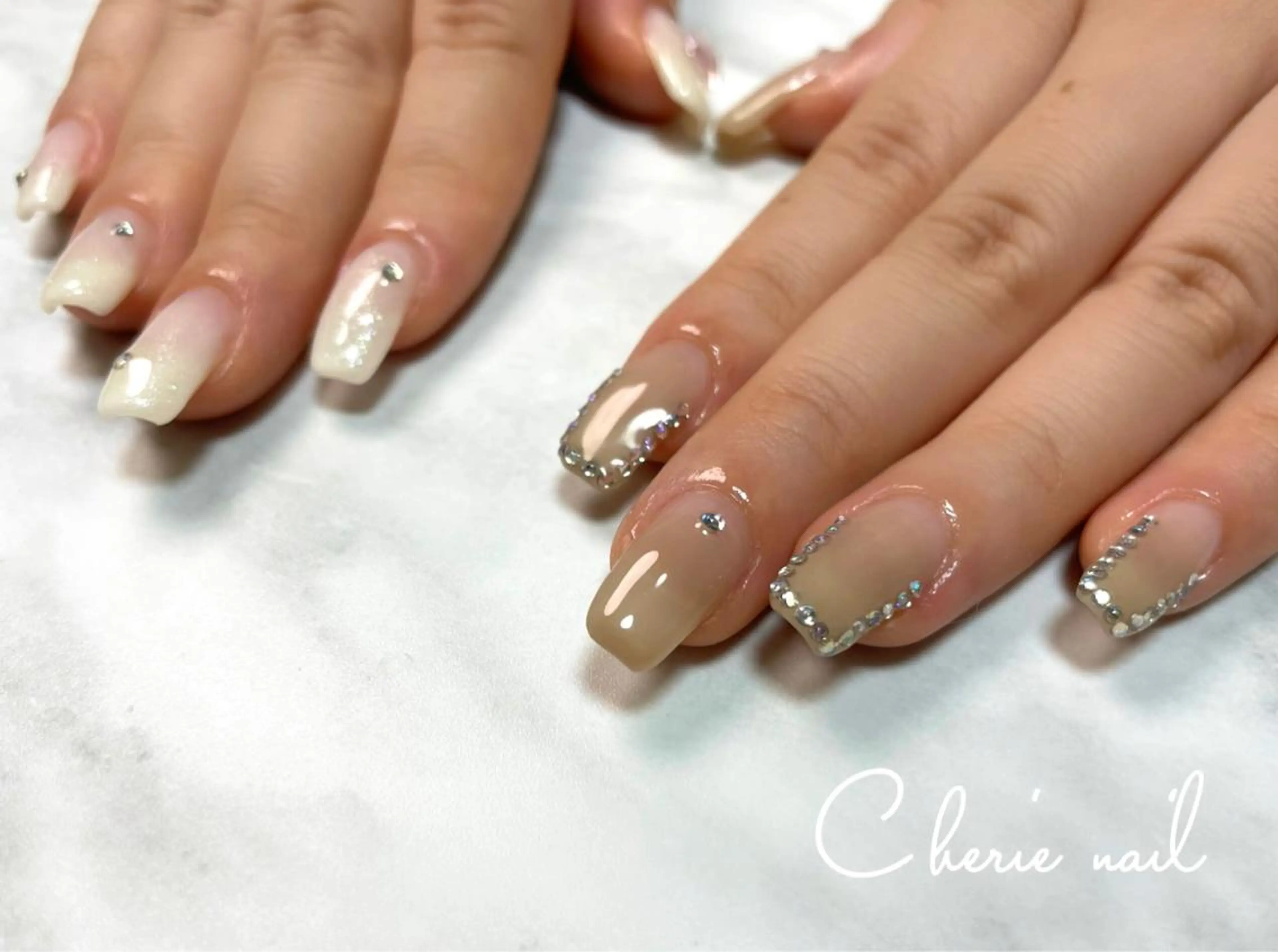 ネイル ストーンネイル ハンドネイル Cherienail yunaのネイルデザイン