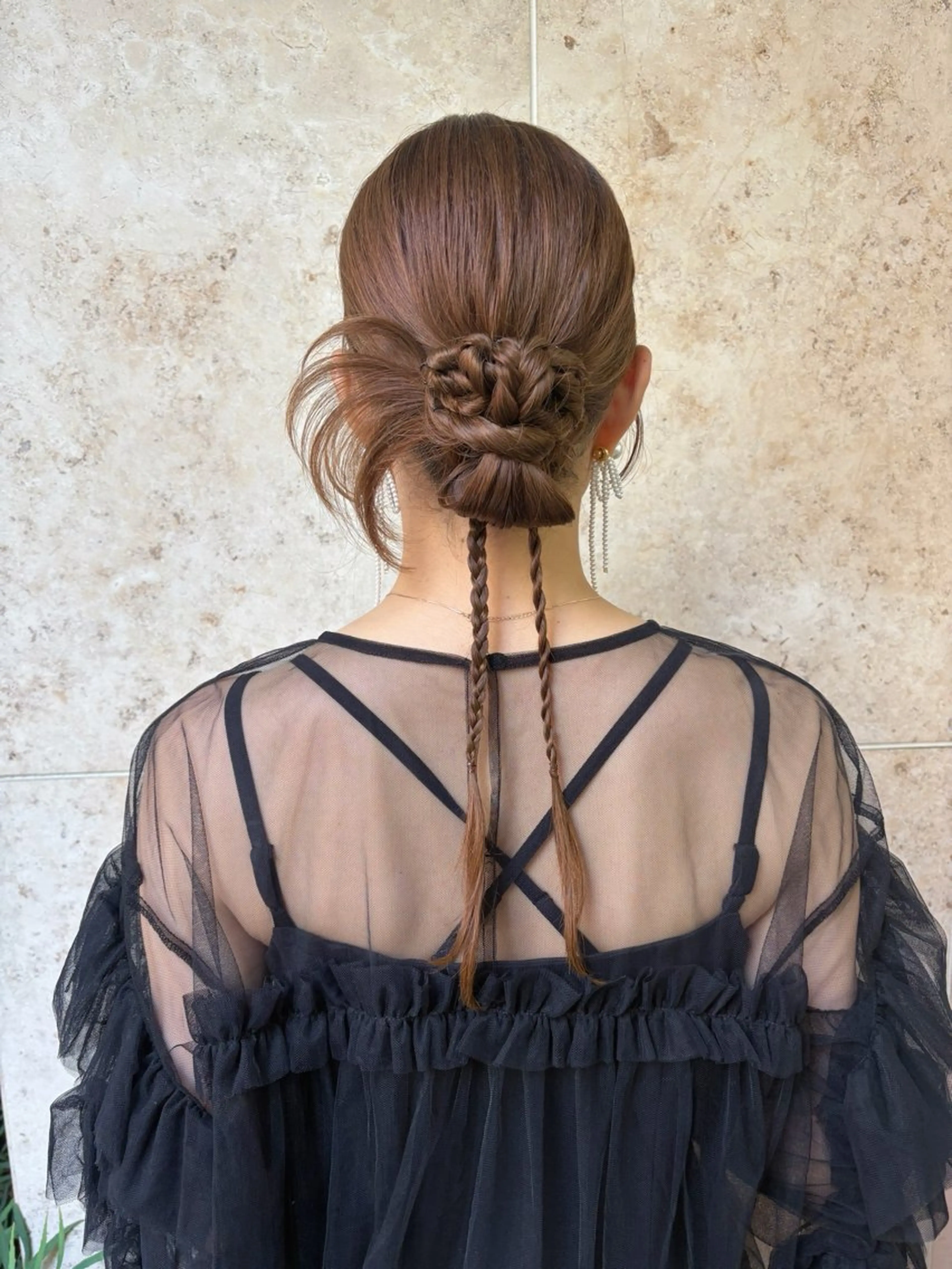 セミロング ヘアアレンジ たかや みなみのヘアスタイル