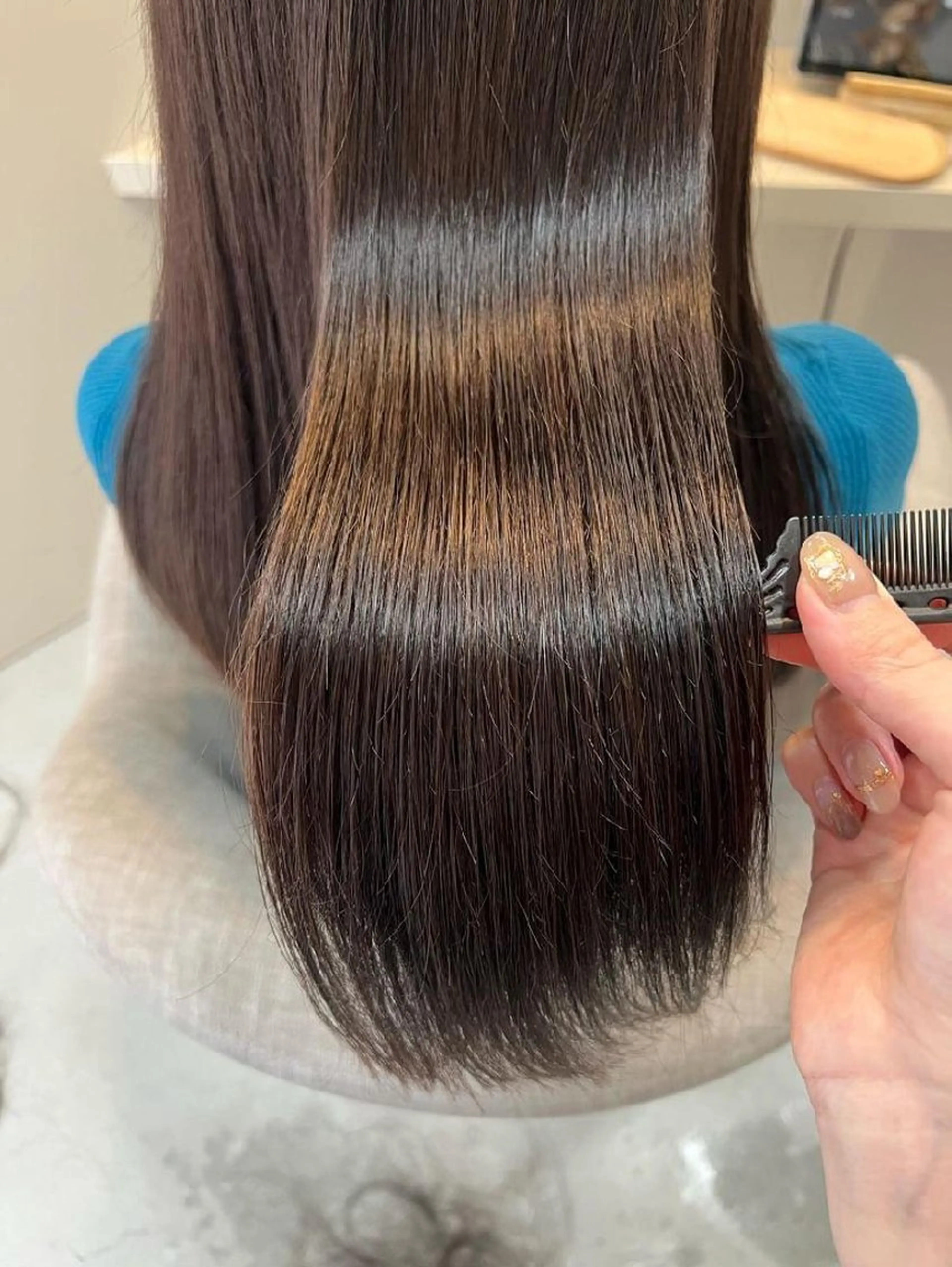 ロング カット 縮毛矯正 トリートメント ヘッドスパ 廣野 有香のヘアスタイル