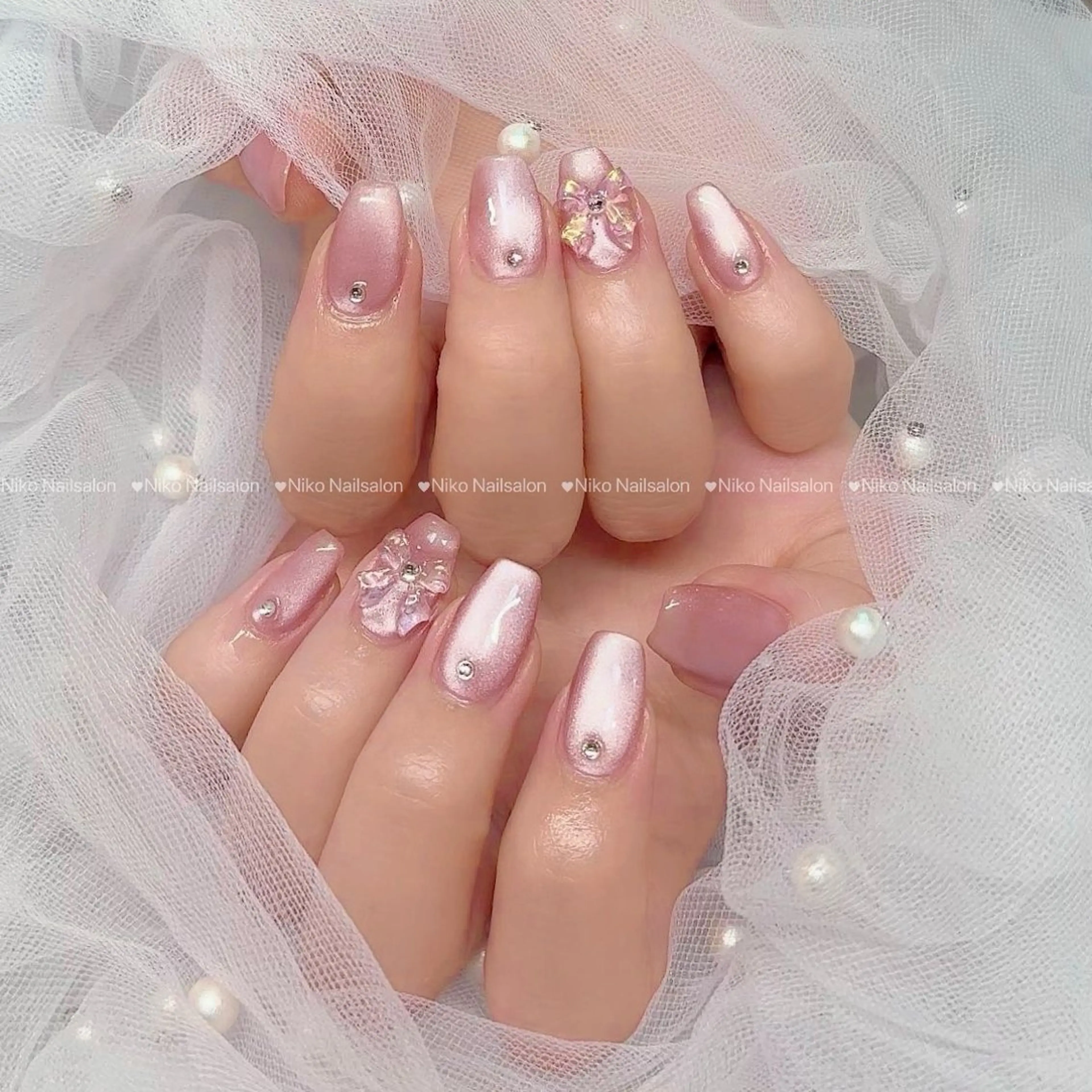 ネイル チークネイル 長さ出し フットネイル フレンチネイル ジェルネイル ハンドネイル Niko Nail salon 銀座本店のネイルデザイン