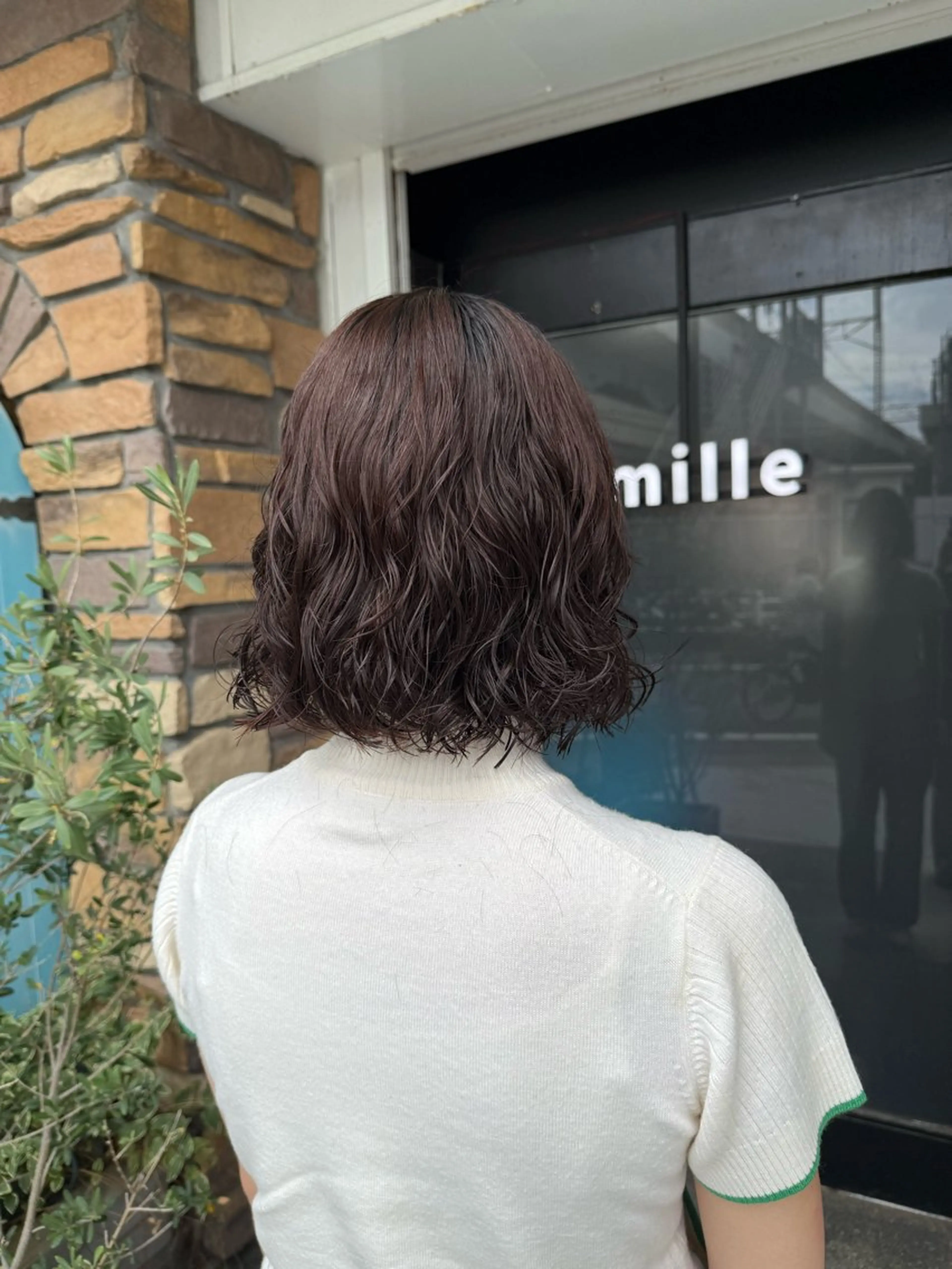 ミディアム パーマ ミディアムパーマ ボブ カット パーマ トリートメント 透明感カラー/パーマ 🌀アオノのヘアスタイル