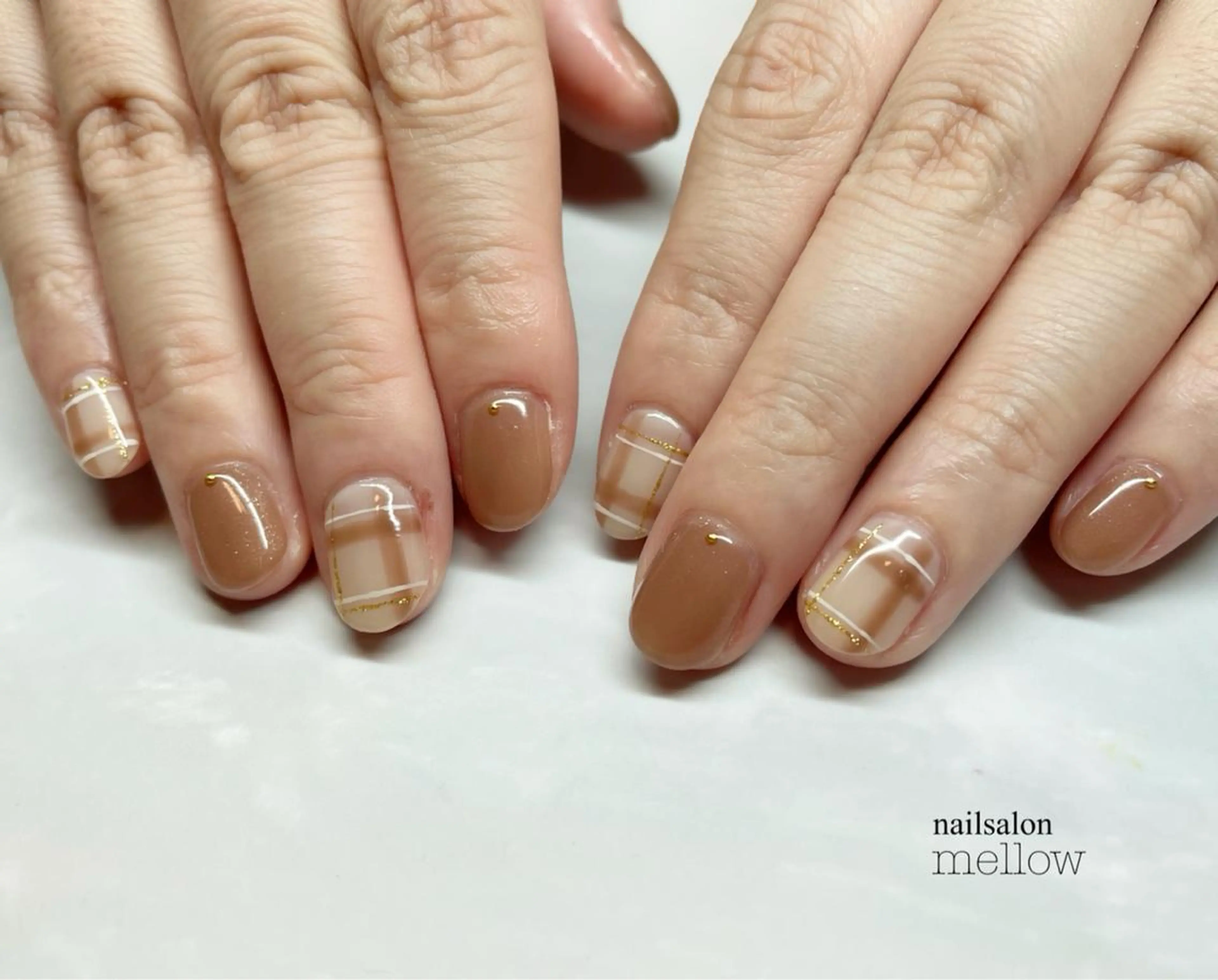 ネイル ブラウン 大山 浩美のネイルデザイン