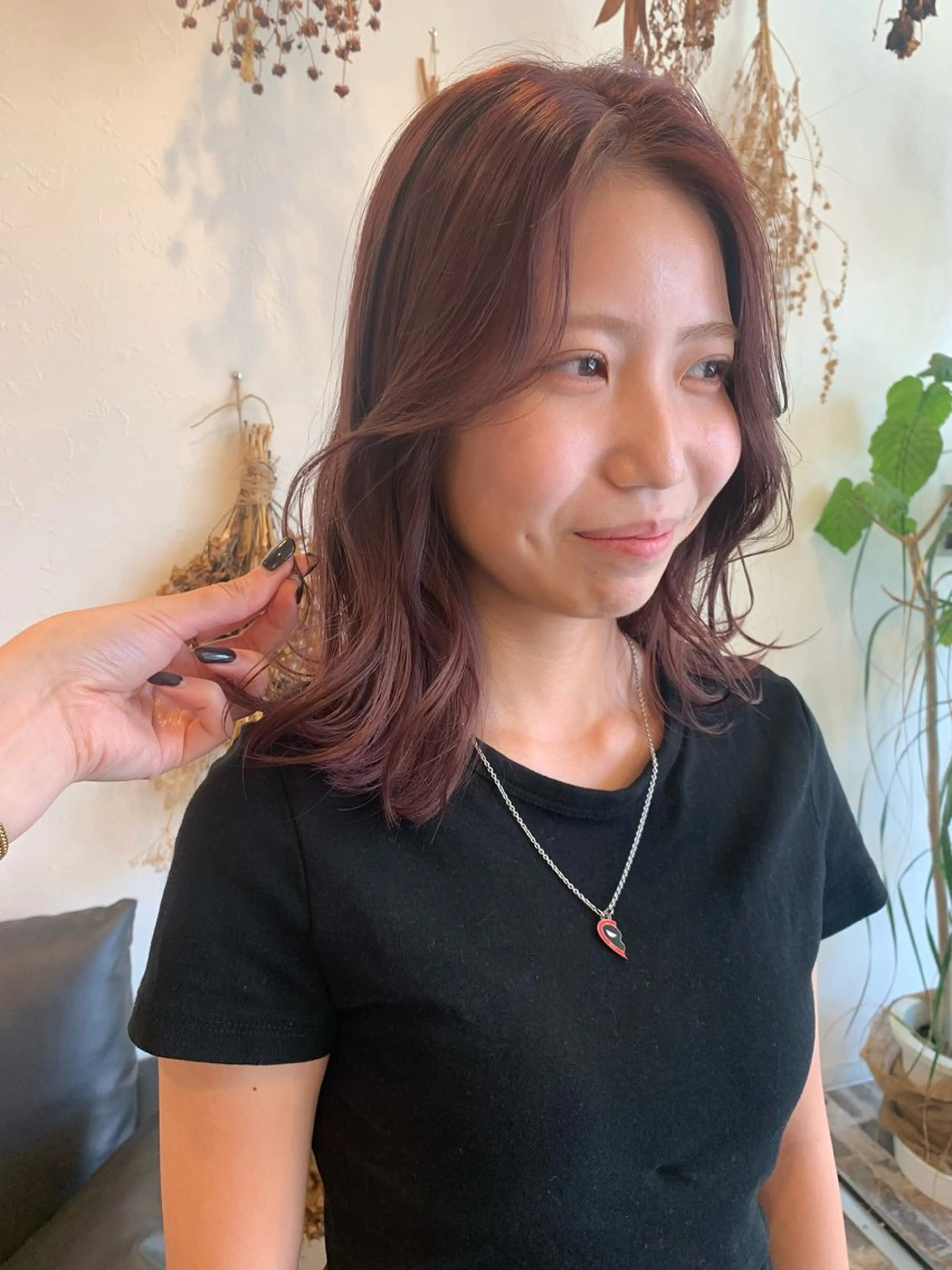 ミディアム カラー ピンクカラー レイヤーカット カット ヘアカラー トリートメント m ā l o.🌷 サカモトマイコのヘアスタイル