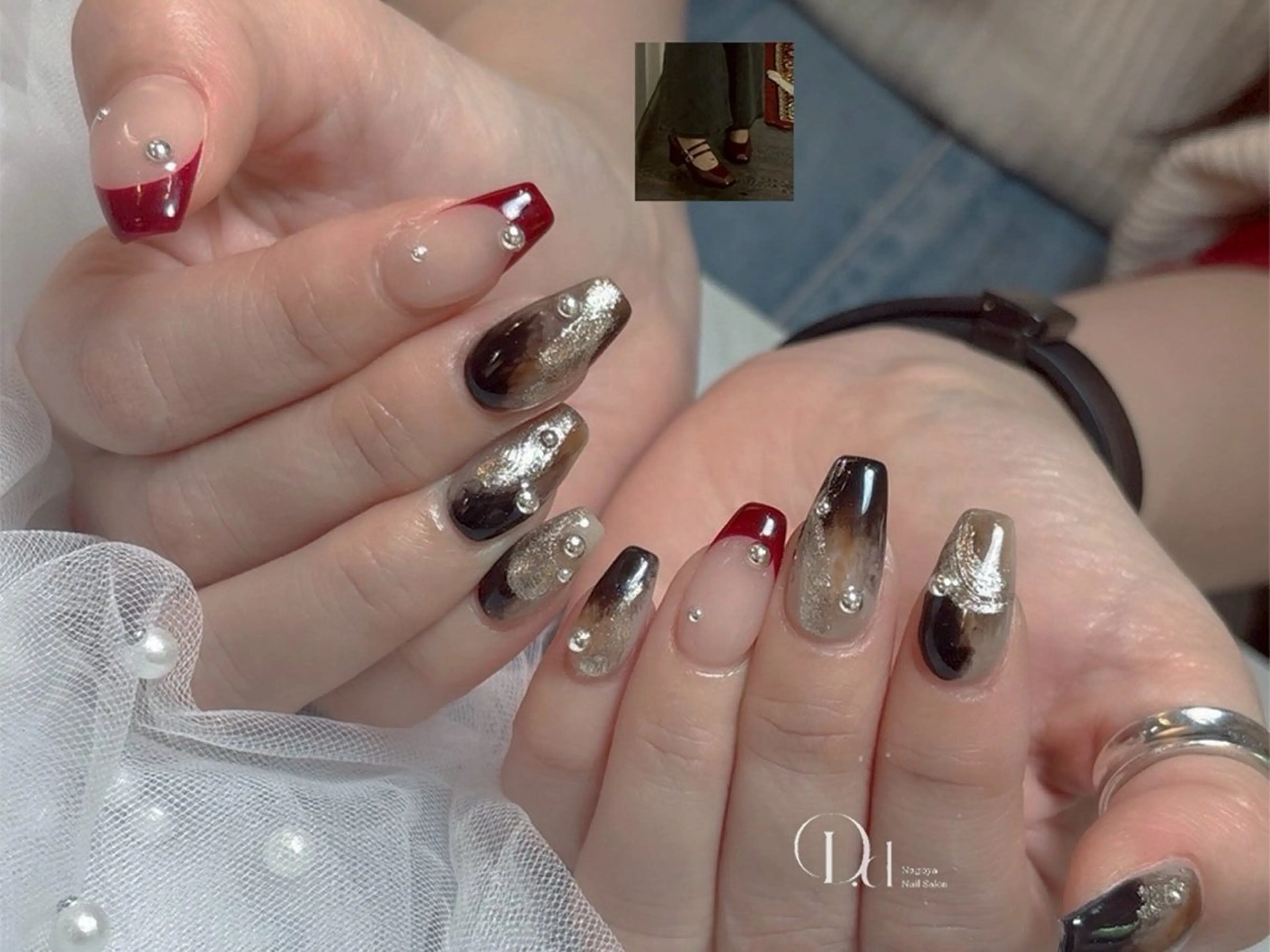 ネイル フットネイル フレンチネイル ジェルネイル ガーリー グラデーション ハンドネイル D.d Nail Moeのネイルデザイン