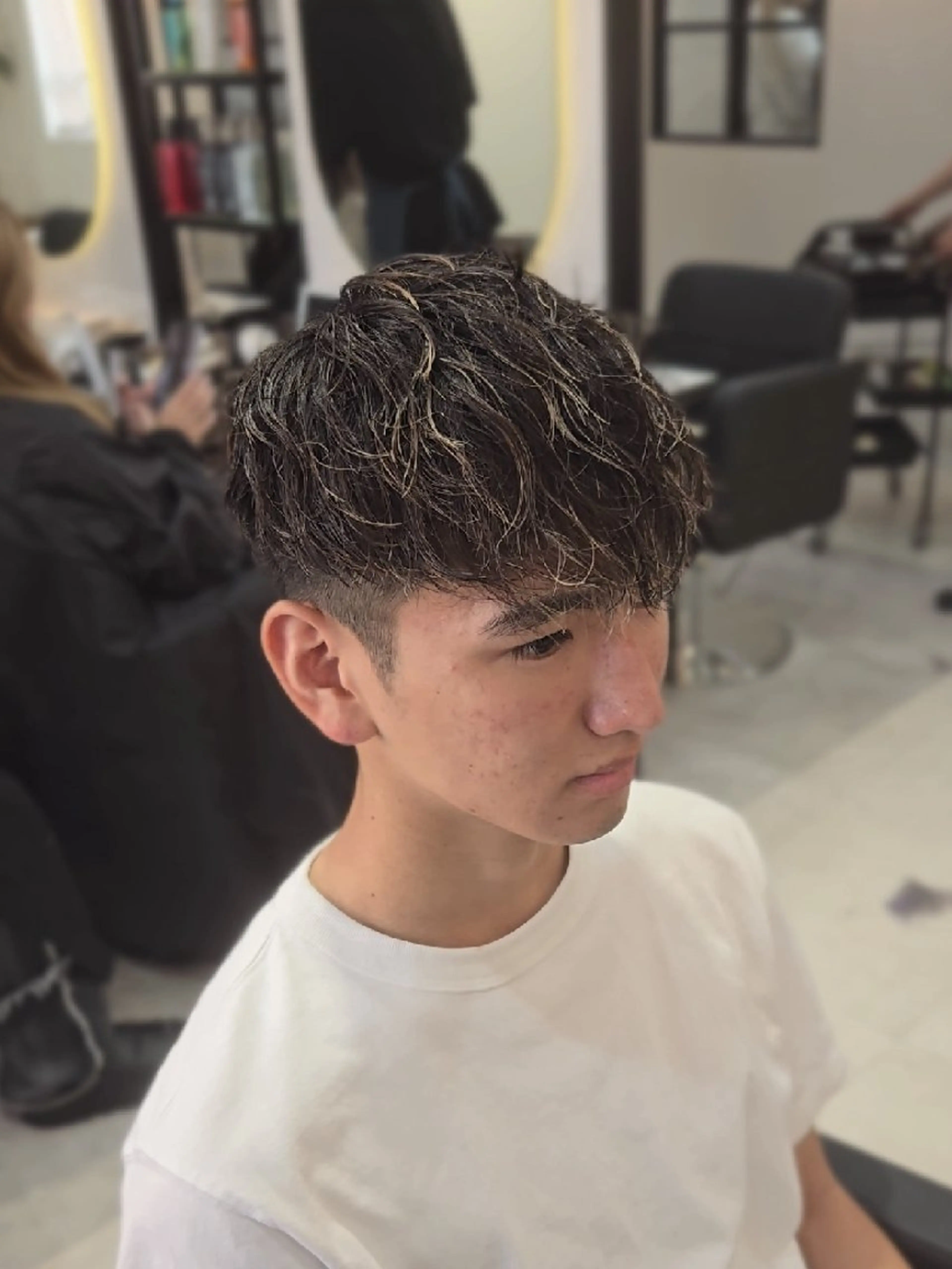 メンズ ショート パーマ スペインカール カット パーマ ヘアセット LEN名古屋/パーマ 海外ヘア/メンズ特化のヘアスタイル